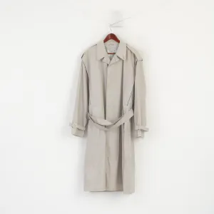 Erba Travel Men 54 44 L Coat Gray Vintage Single Breasted Oratop Belted Trench