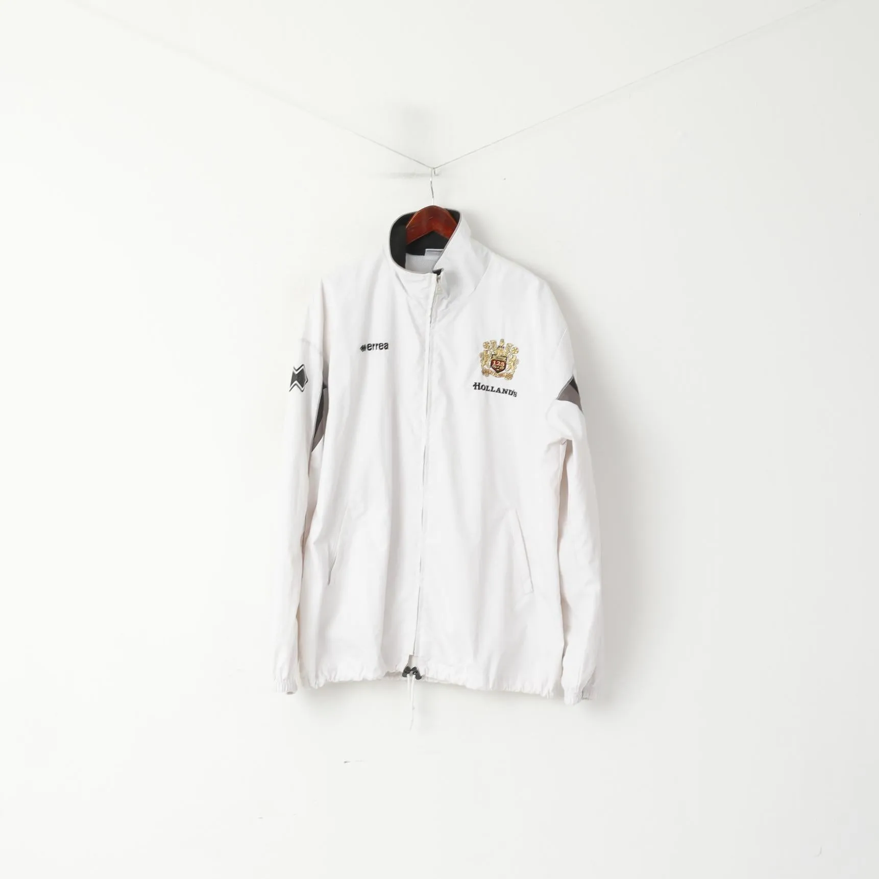 Errea Men XXL Jacket White Holland Burnley FC Sport Full Zipper Sportswear TrackTop