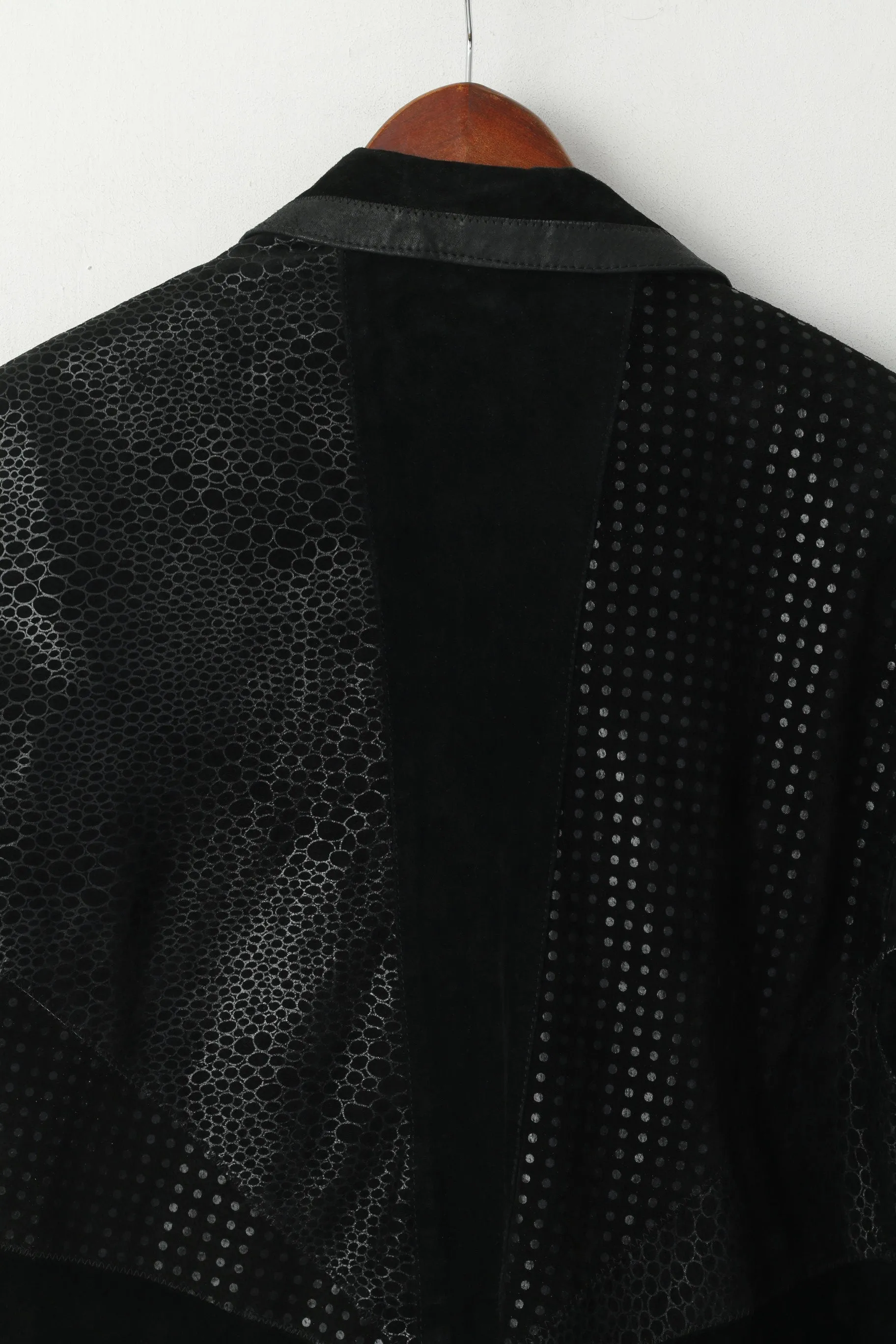 Fair Lady Modell Women M Jacket Black Leather Vintage 90s Shiny Classic Top
