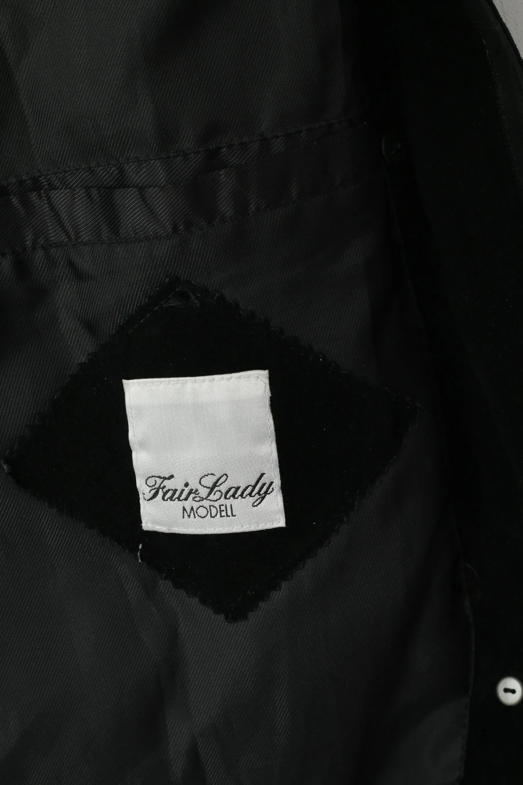 Fair Lady Modell Women M Jacket Black Leather Vintage 90s Shiny Classic Top