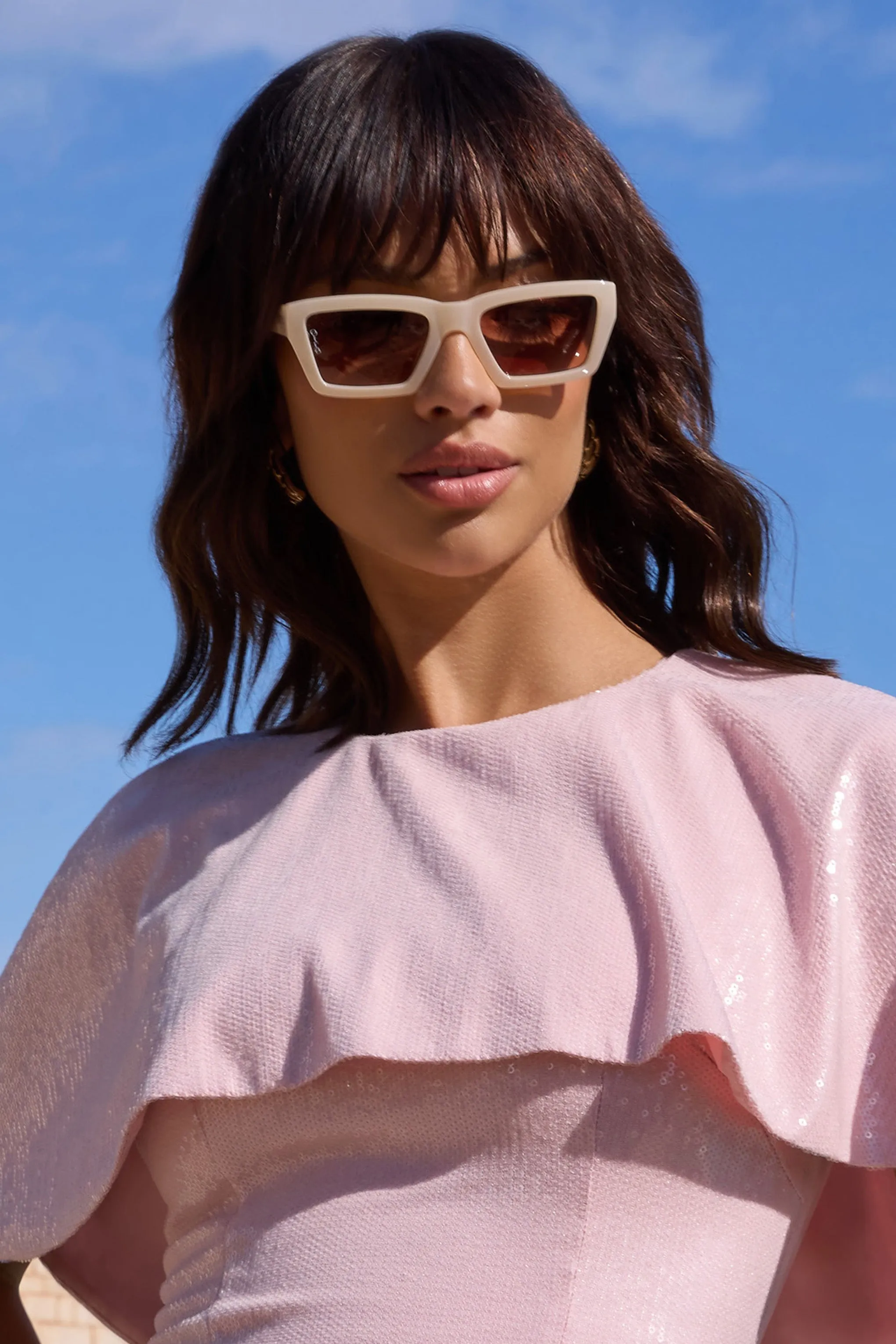 Fairfax | Otra Ivory Square Brown Tinted Sunglasses Club L London