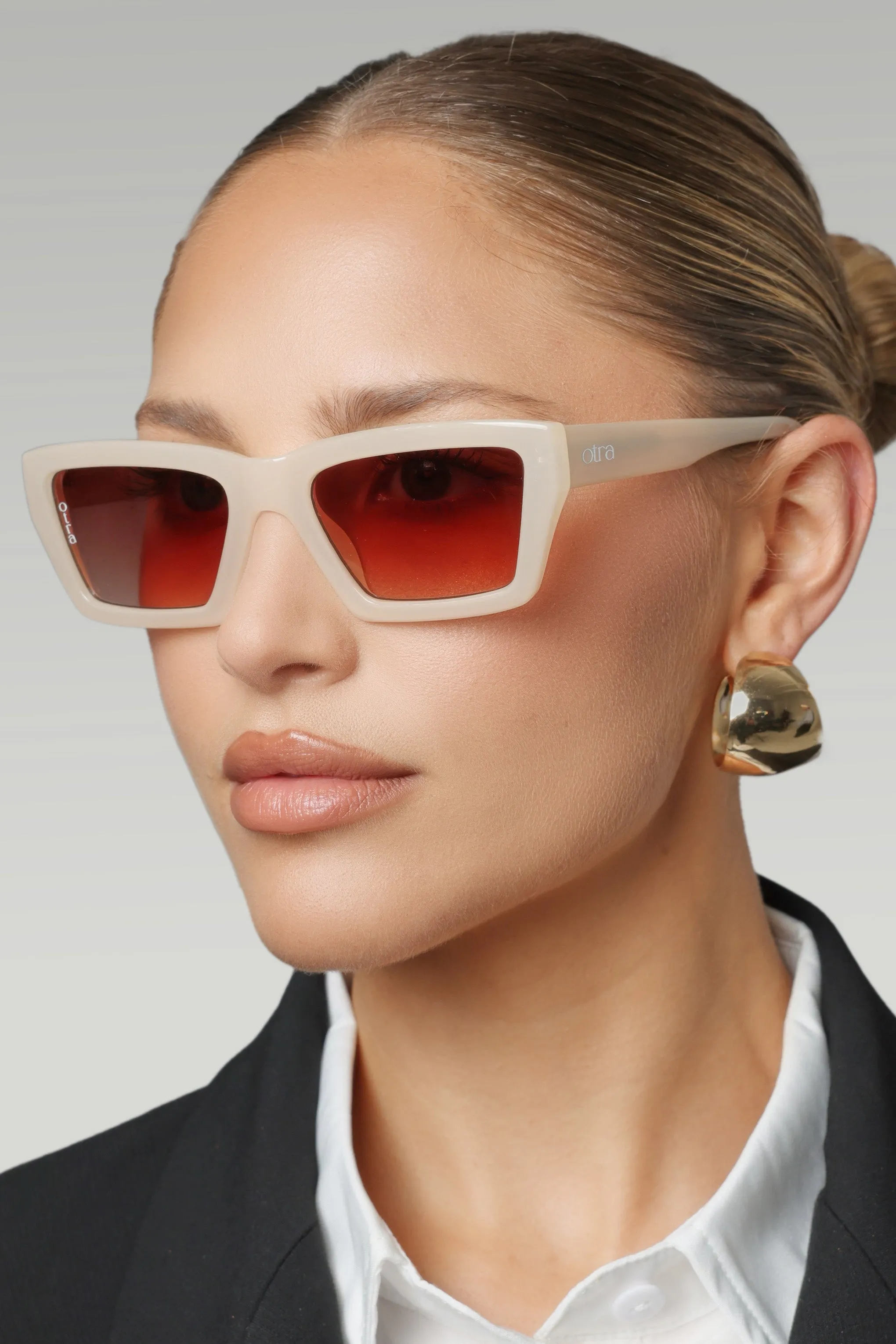 Fairfax | Otra Ivory Square Brown Tinted Sunglasses Club L London