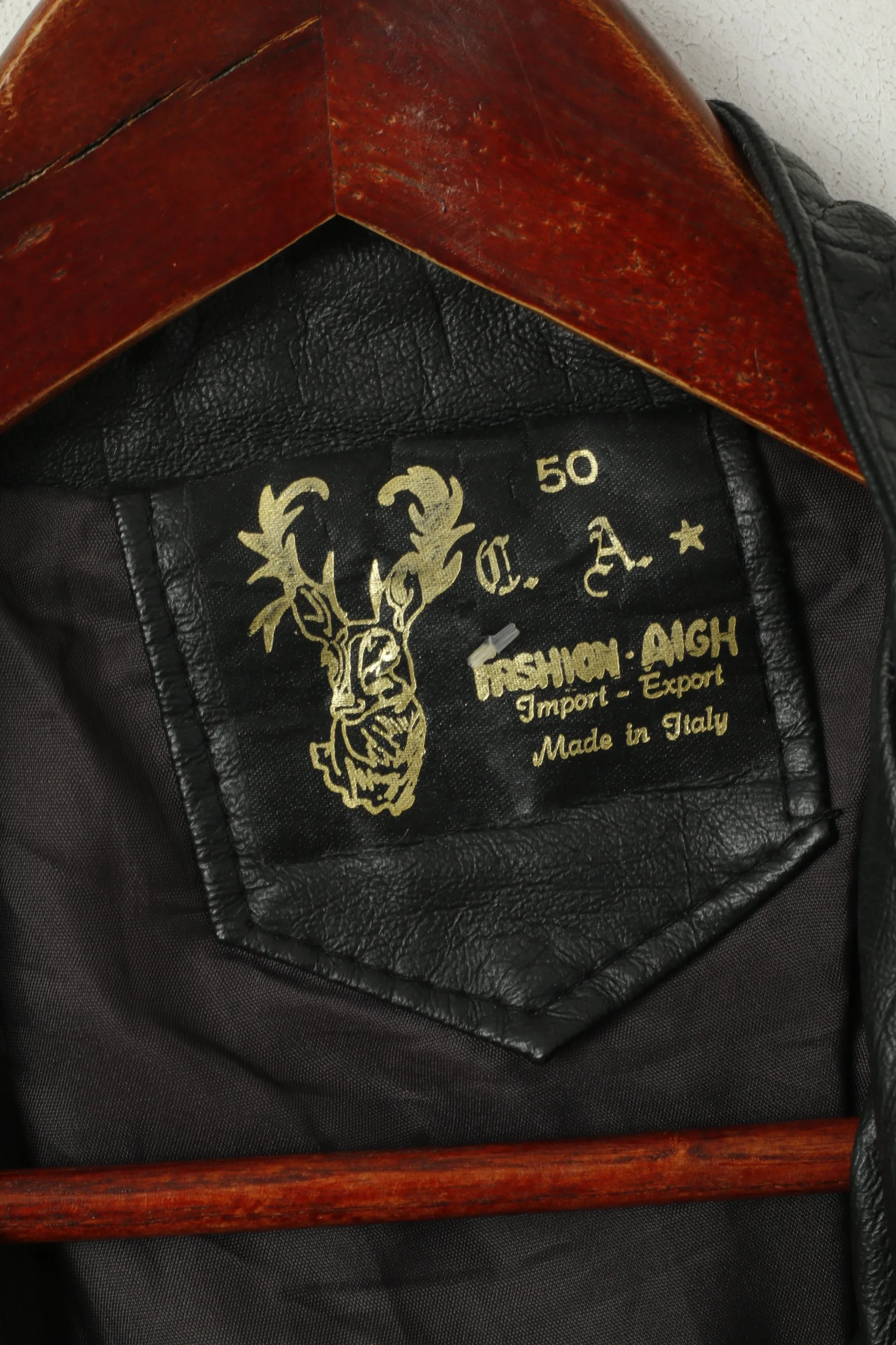 Fashion Aigh Men 50 S Jacket Black Biker Full Zipper Imitation Leather Moto Top