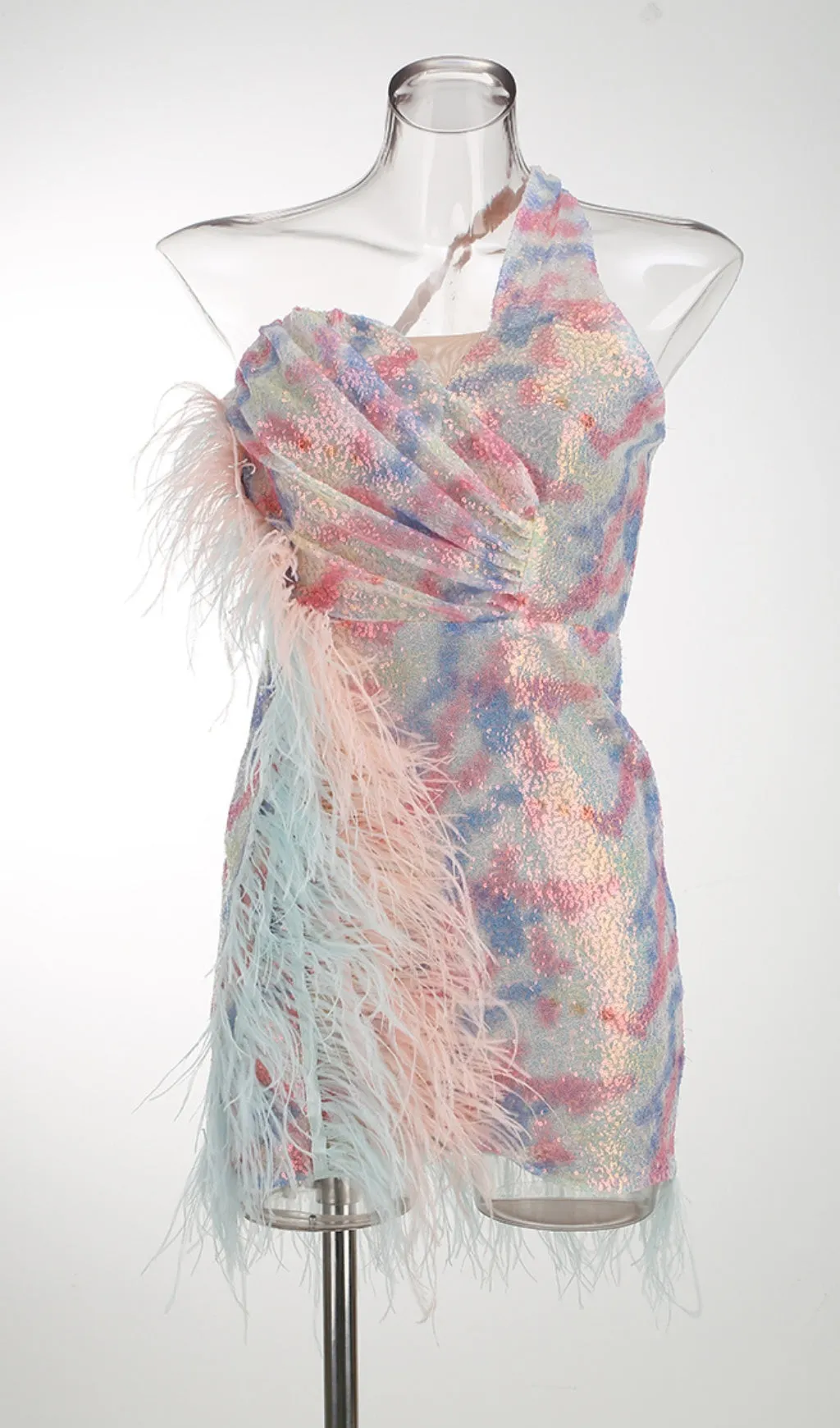Feather Sequin Mini Dress Gloria Lanvin