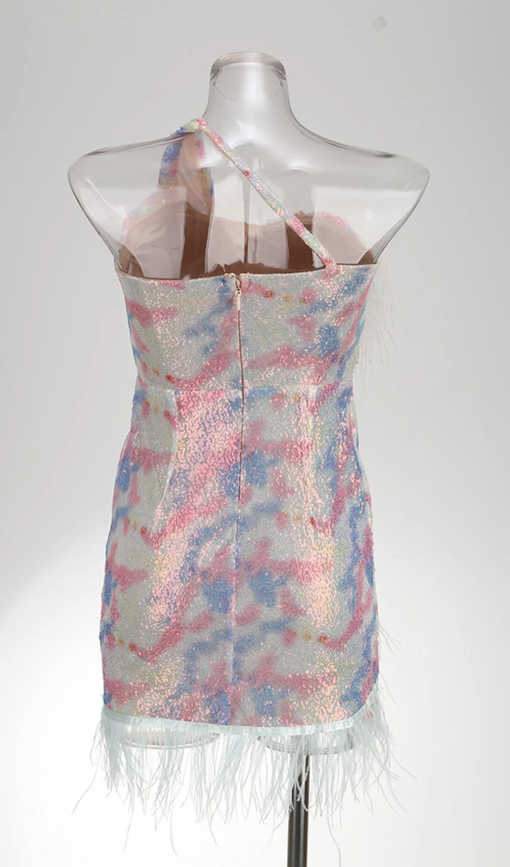 Feather Sequin Mini Dress Gloria Lanvin