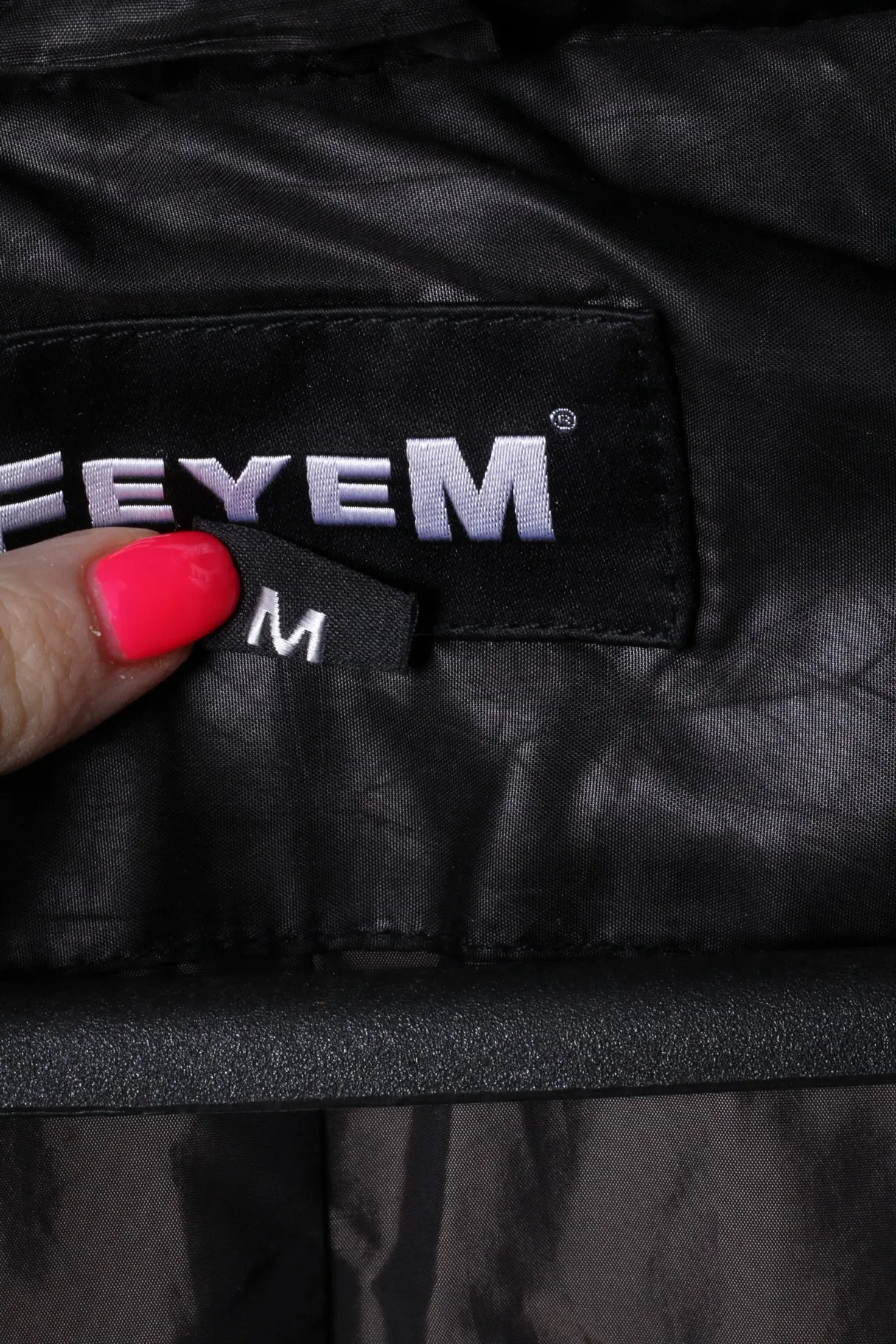 Feyem Women M (S) Down Jacket Black Long Full Zipper Quilted Made in Italy
