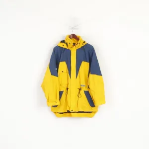 Fibre-Tex Men XL Jacket Yellow Vintage Outdoor Nylon Waterproof Hooded Top