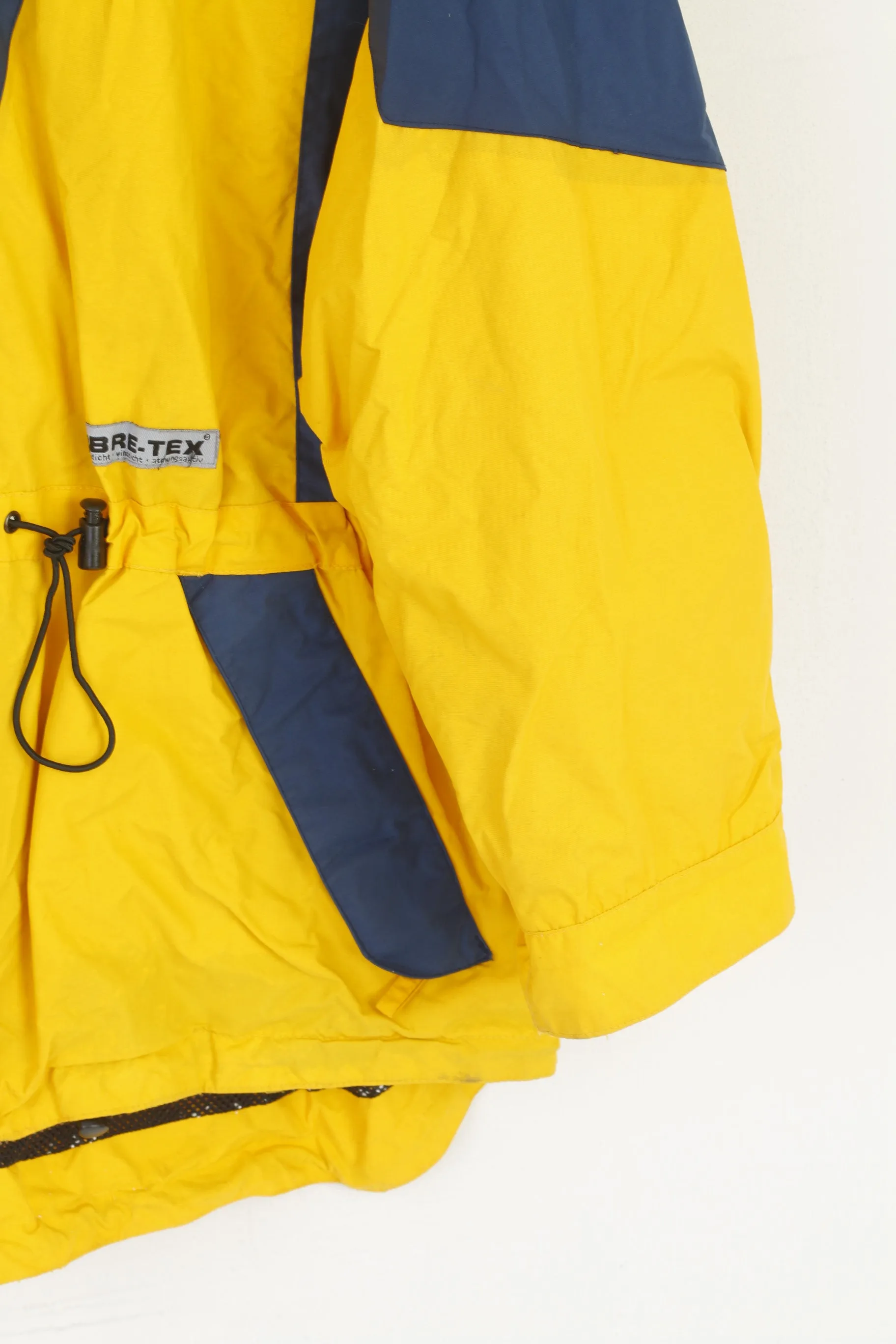 Fibre-Tex Men XL Jacket Yellow Vintage Outdoor Nylon Waterproof Hooded Top