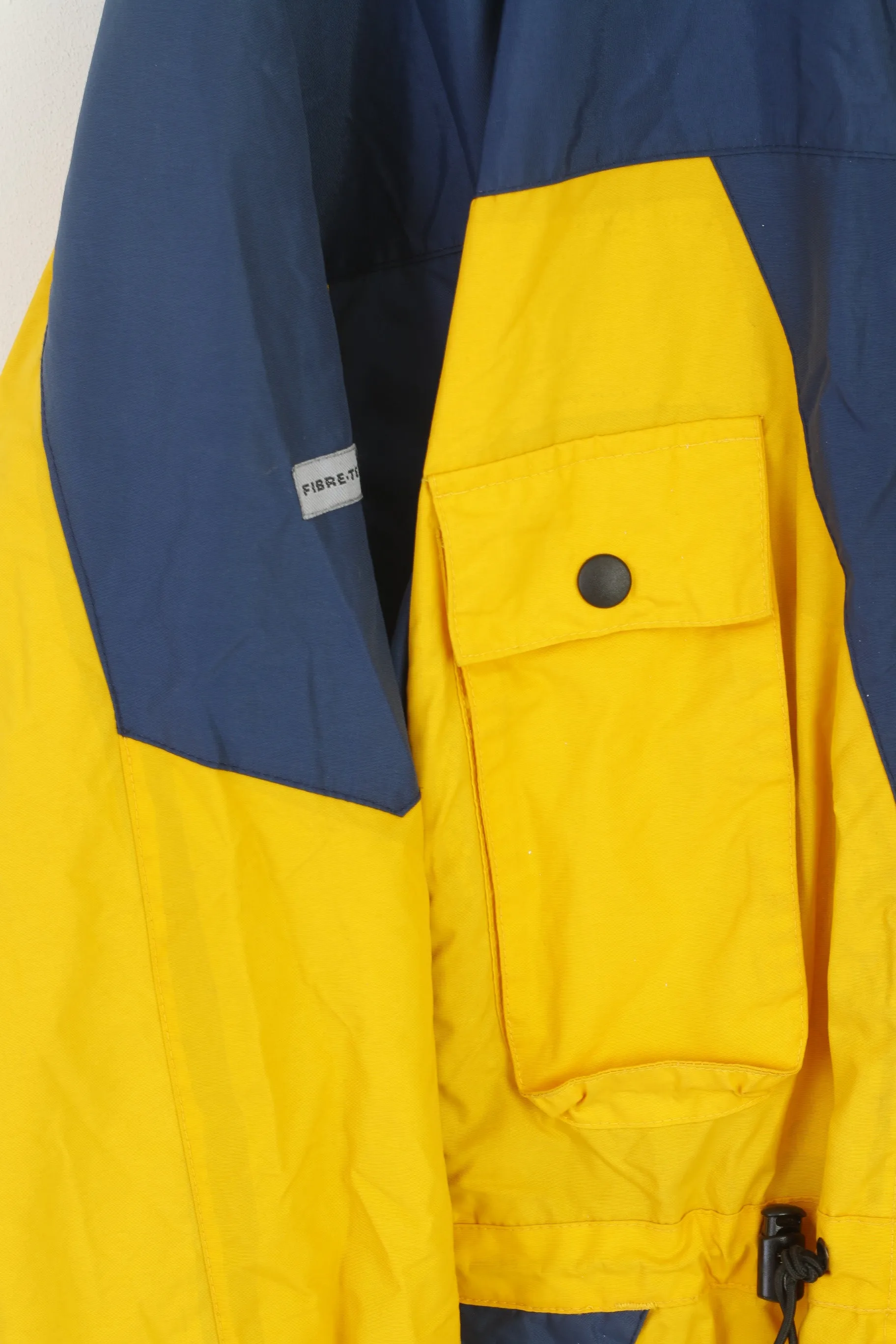 Fibre-Tex Men XL Jacket Yellow Vintage Outdoor Nylon Waterproof Hooded Top