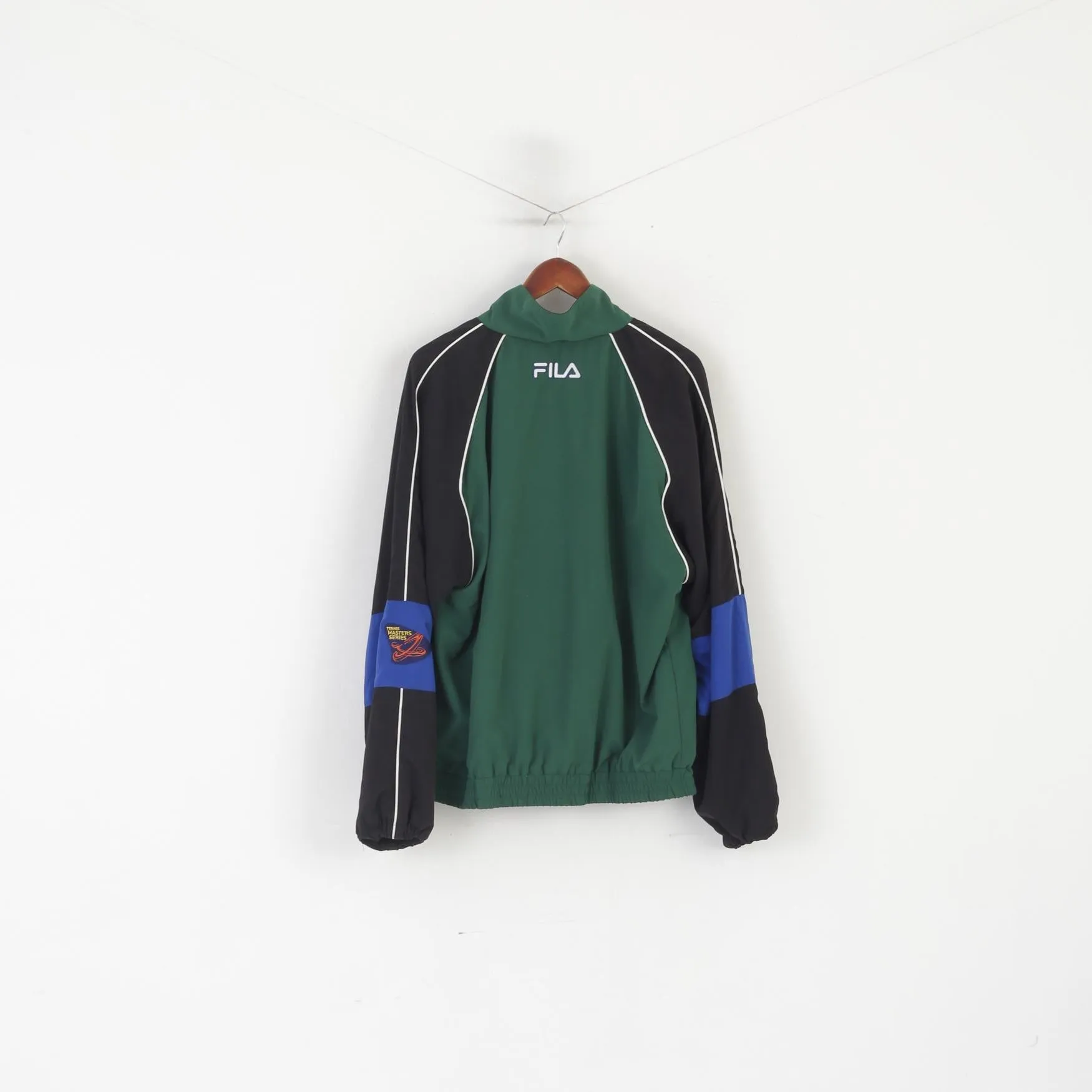 Fila Men L Jacket Green Bomber Sportswear Vintage Tennis Master Series Top