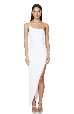 FINAL SALE: Aria One Shoulder Gown White by Nookie