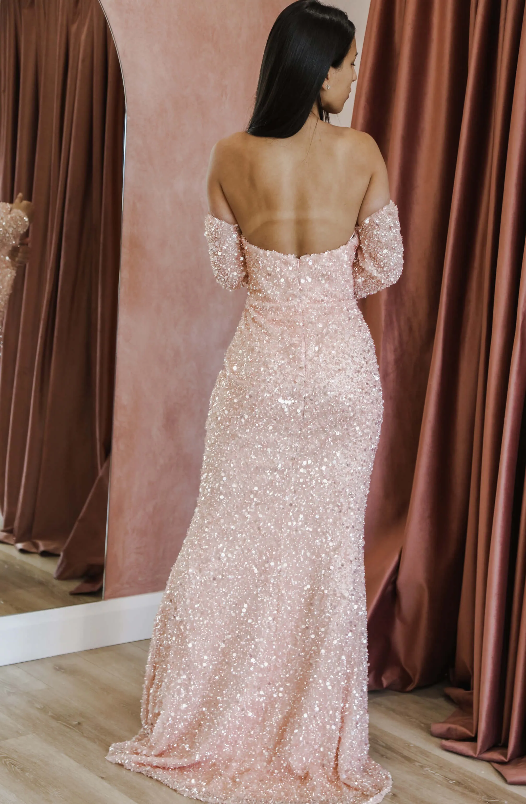 FINAL SALE: Bella Salmon Gown by HSH