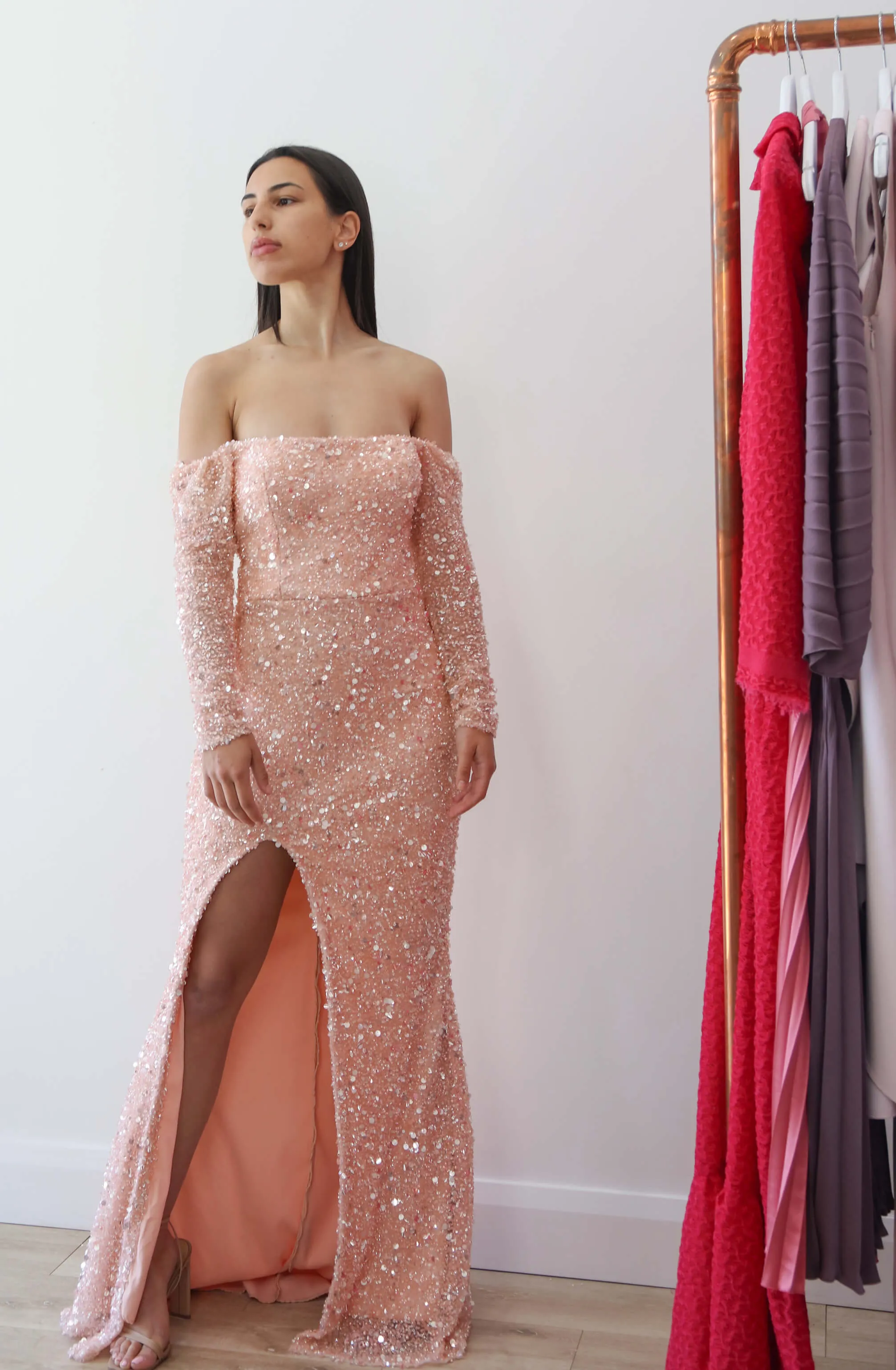FINAL SALE: Bella Salmon Gown by HSH