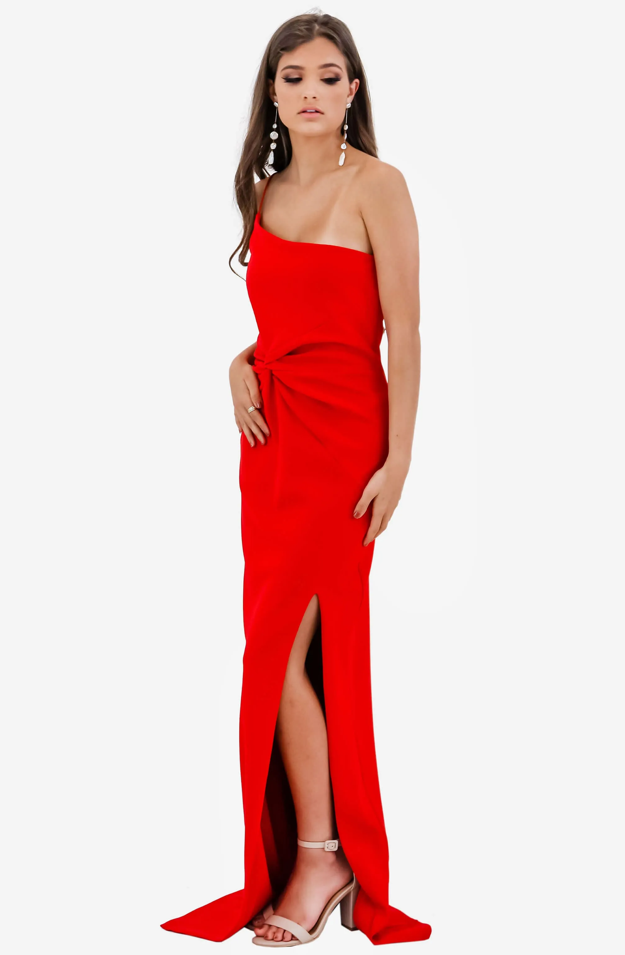 FINAL SALE: Lust One Shoulder Red Gown by Nookie