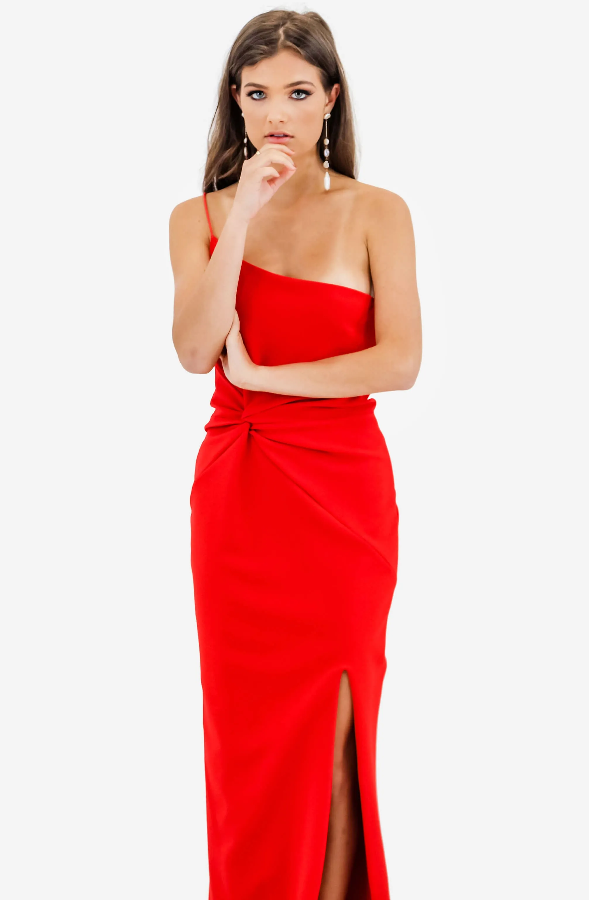 FINAL SALE: Lust One Shoulder Red Gown by Nookie