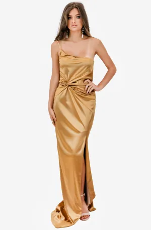 FINAL SALE: Tease Satin Gold Gown by Nookie