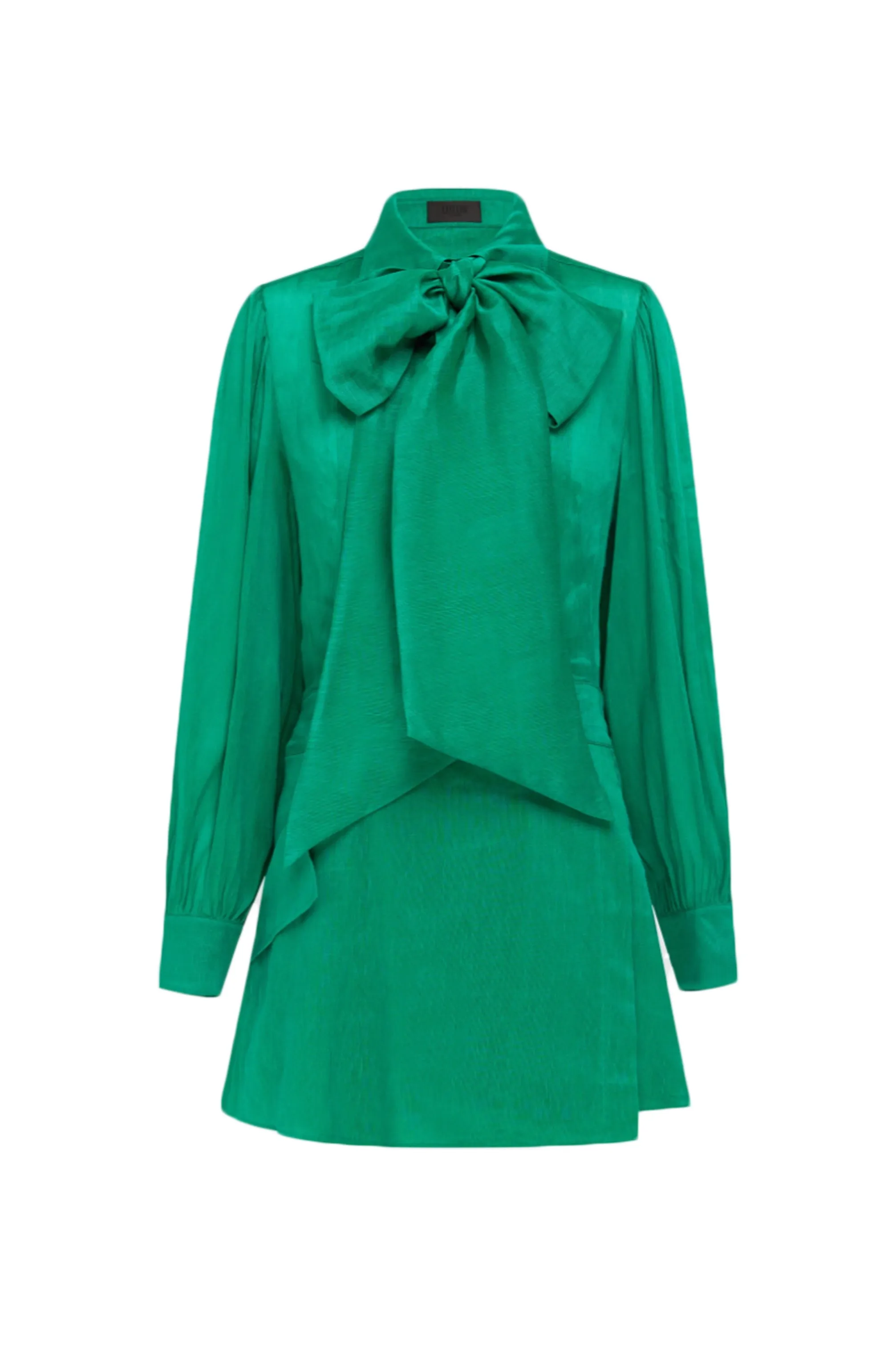 FINAL SALE: Viridian Silk Linen Tie Dress by Leo Lin