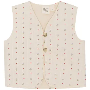 Flss Wilma Quiltet Vest Heart Print