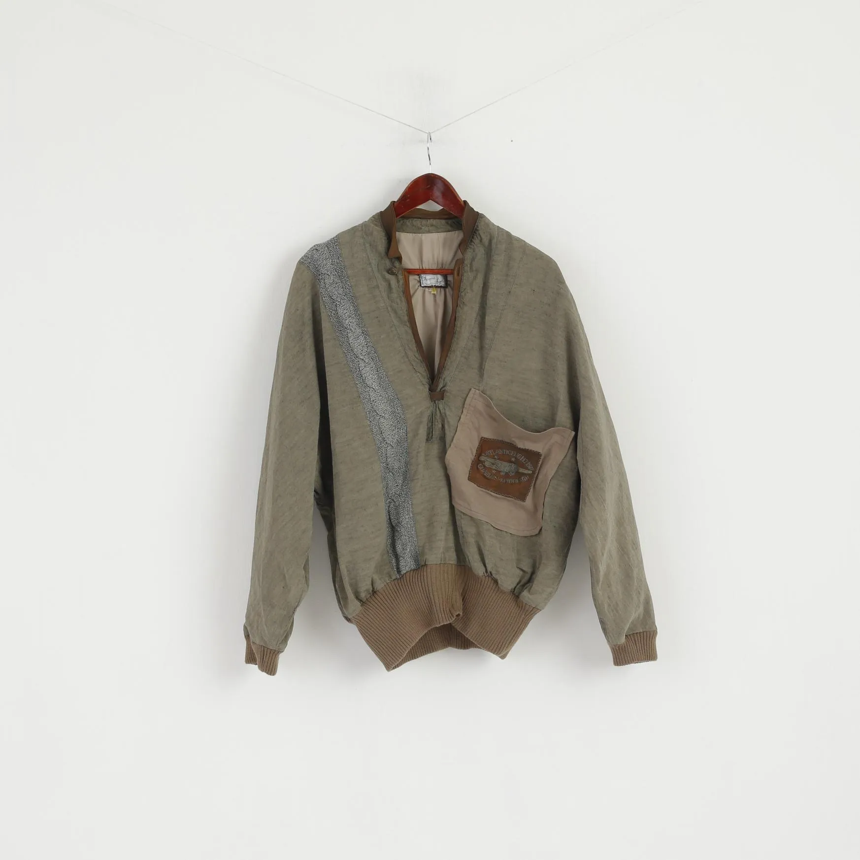 Francois Martin Men 52 M Pullover Jacket Atlantic Flight 1927 Charles Lindbergh Aviator Linen Top