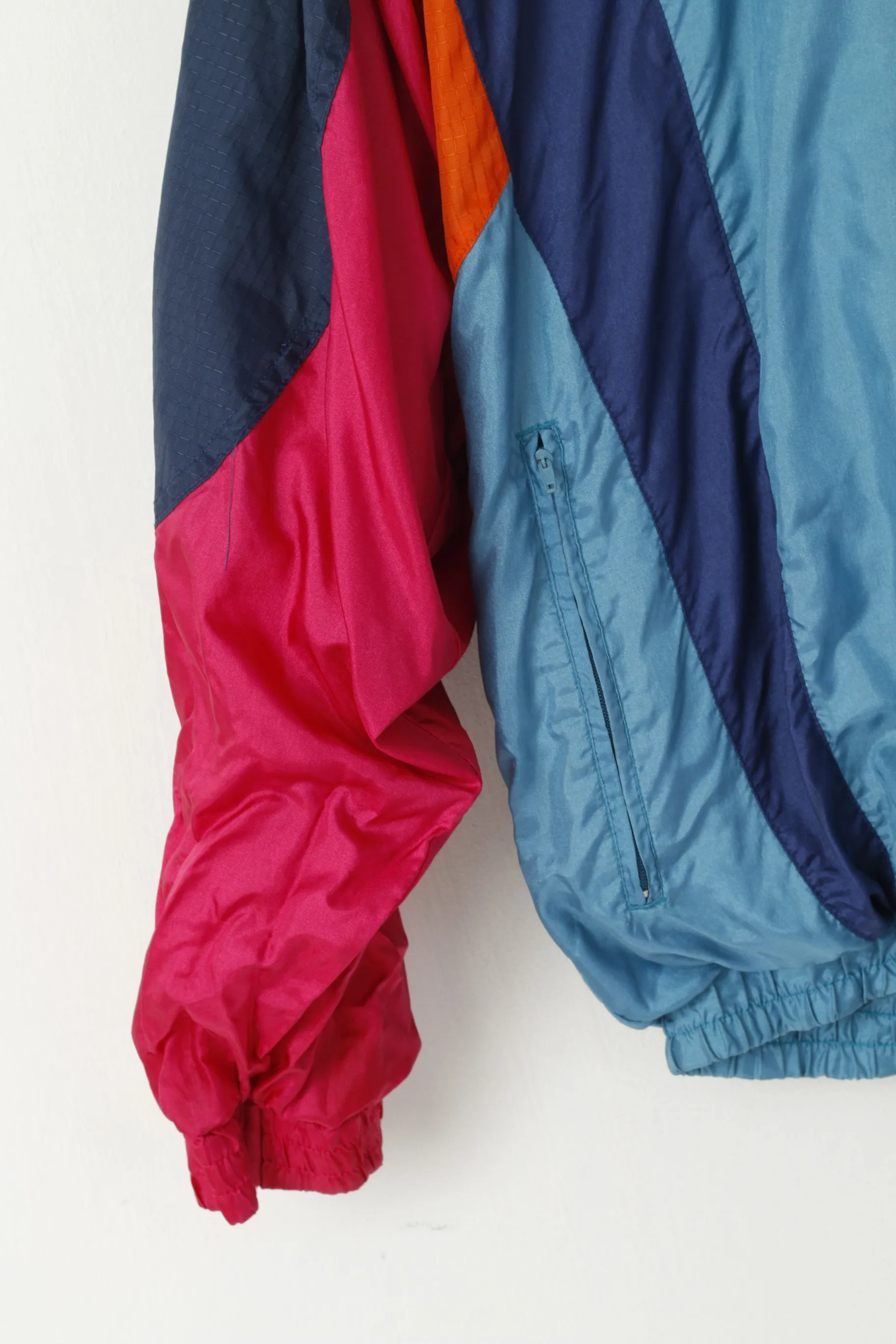 Frank Shorter Men M Jacket Multi Colour Nylon Waterproof Sportswear Run Shiny Retro Top