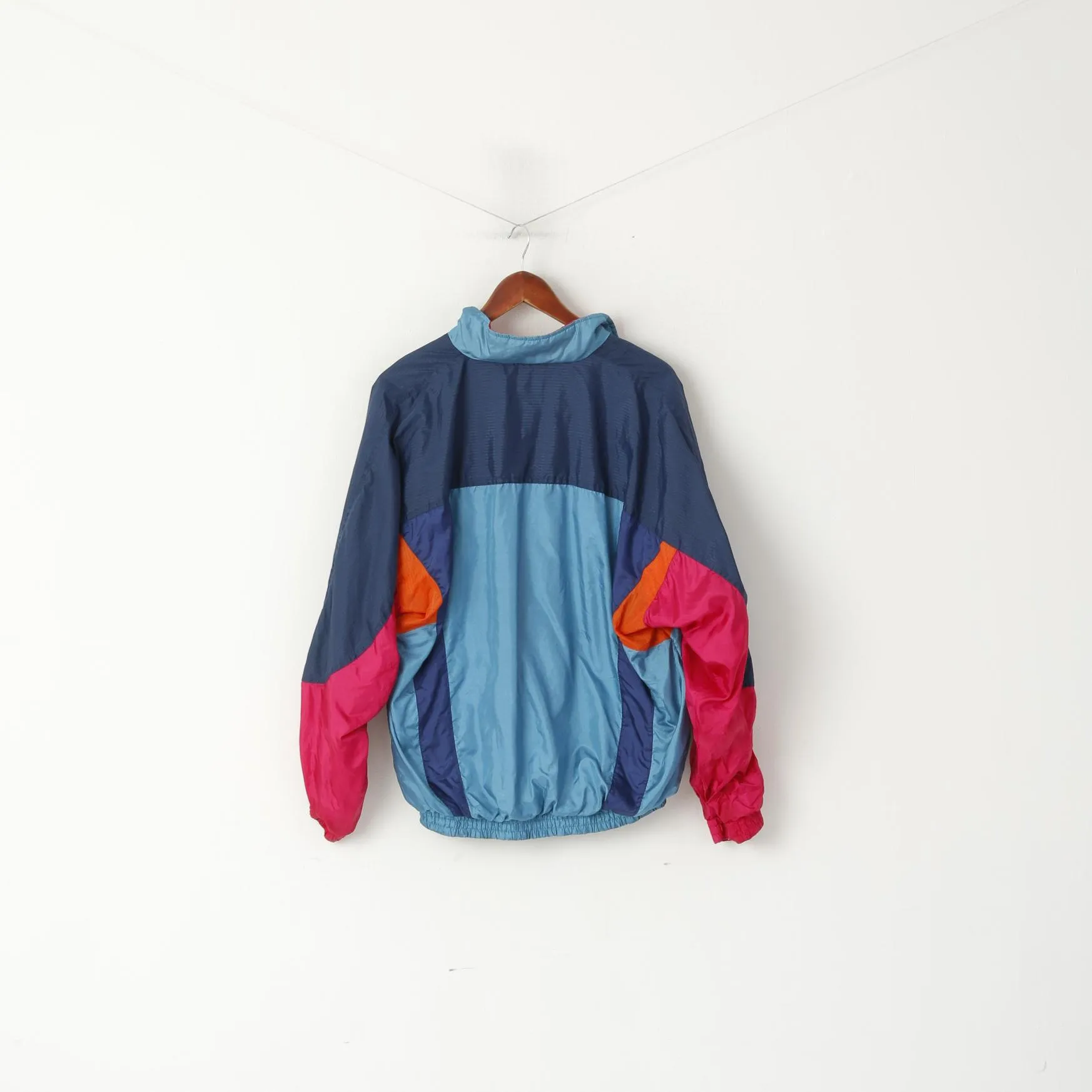Frank Shorter Men M Jacket Multi Colour Nylon Waterproof Sportswear Run Shiny Retro Top