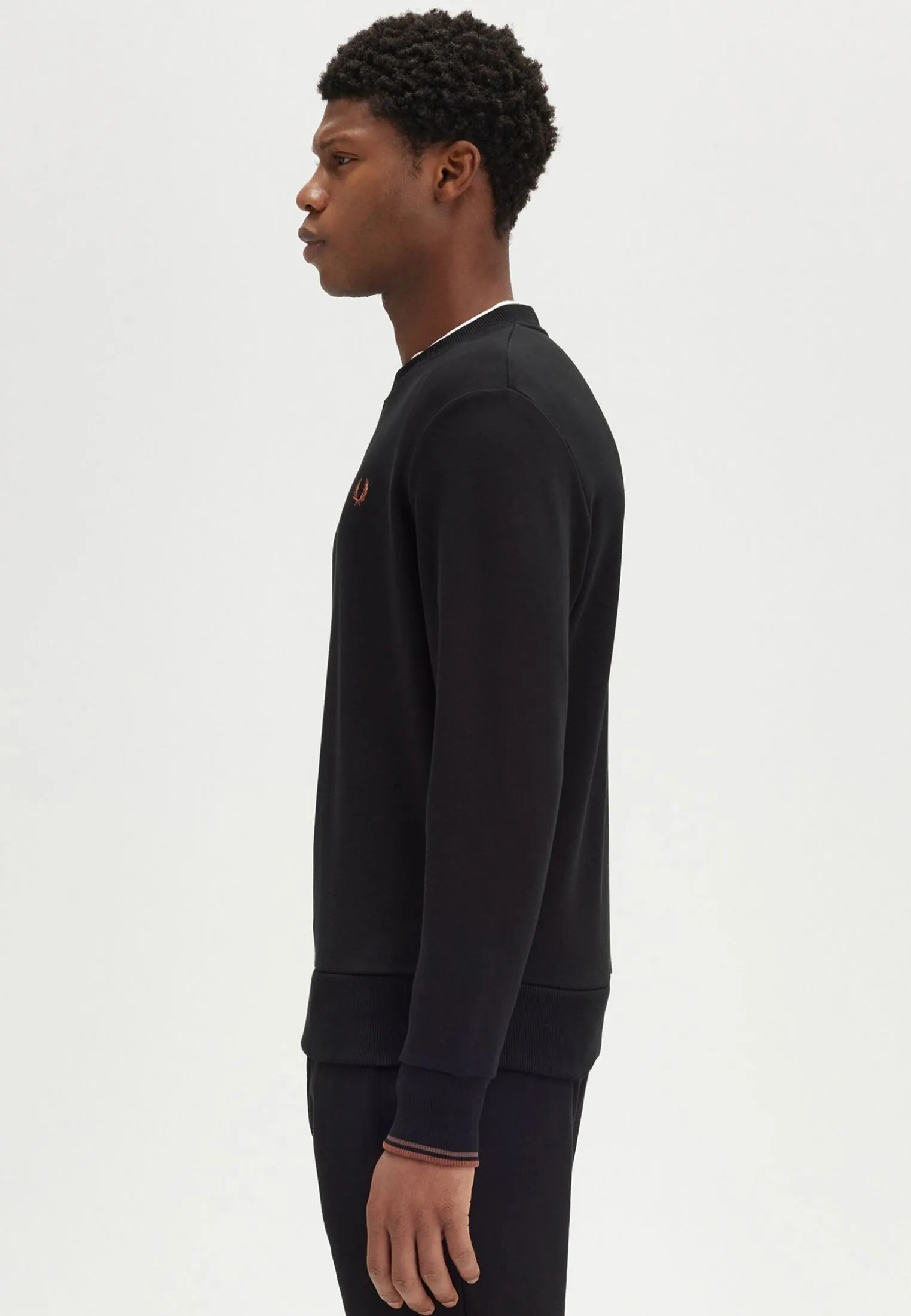Fred Perry - Crew Neck Black/Whisky Brown - Sweater