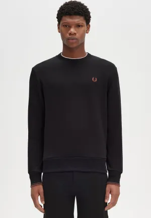 Fred Perry - Crew Neck Black/Whisky Brown - Sweater