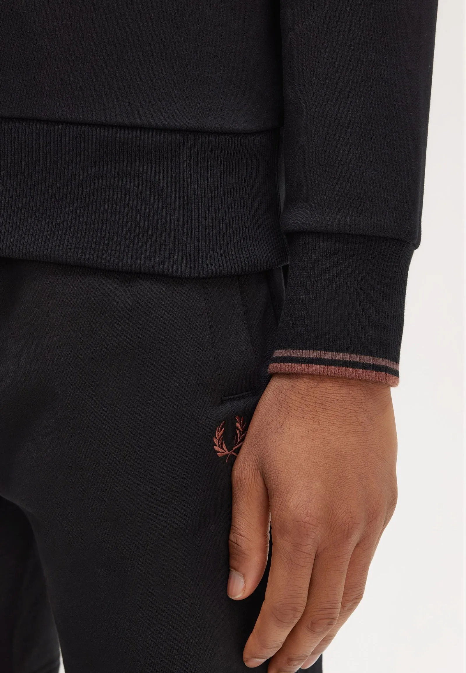 Fred Perry - Crew Neck Black/Whisky Brown - Sweater