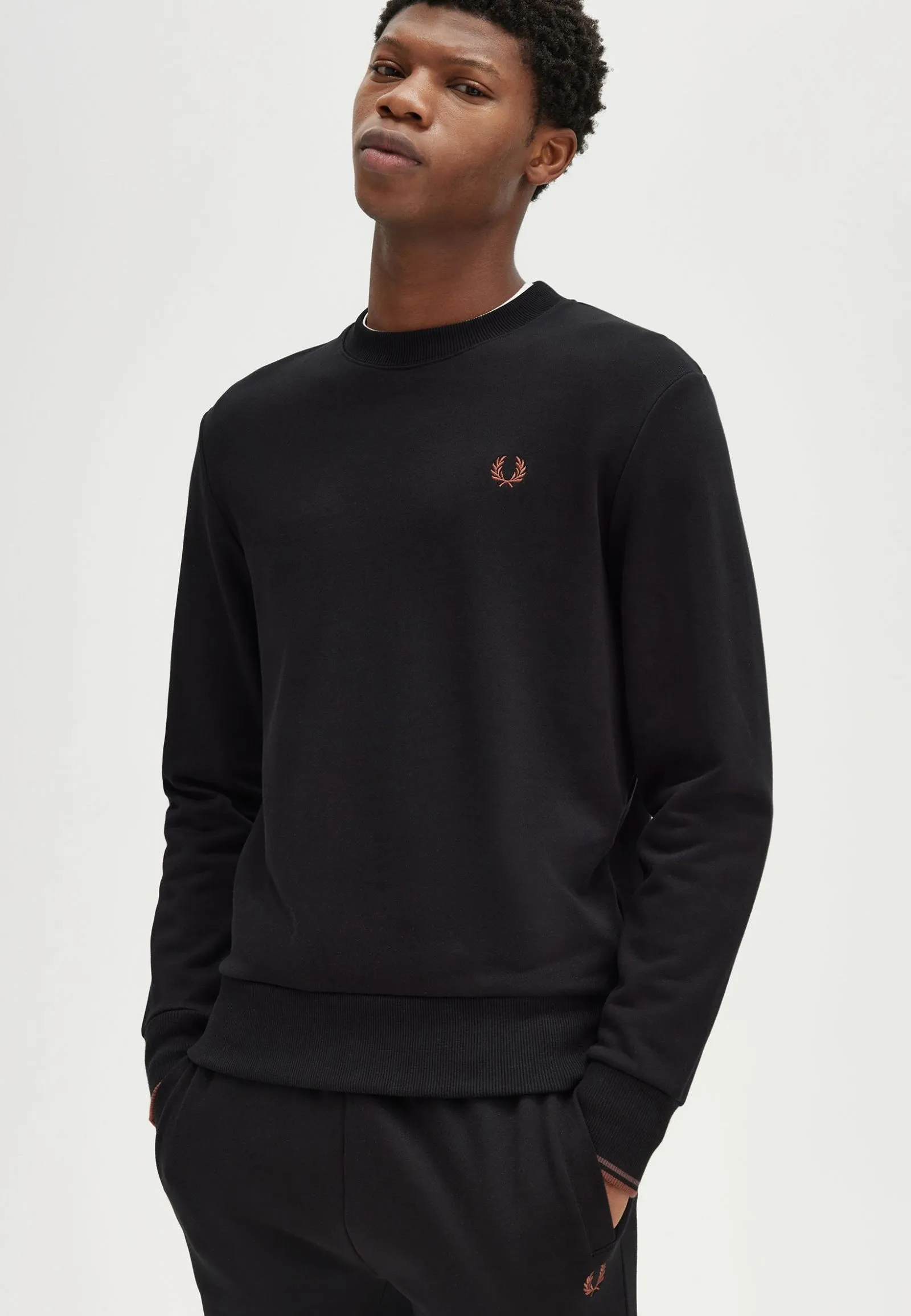 Fred Perry - Crew Neck Black/Whisky Brown - Sweater