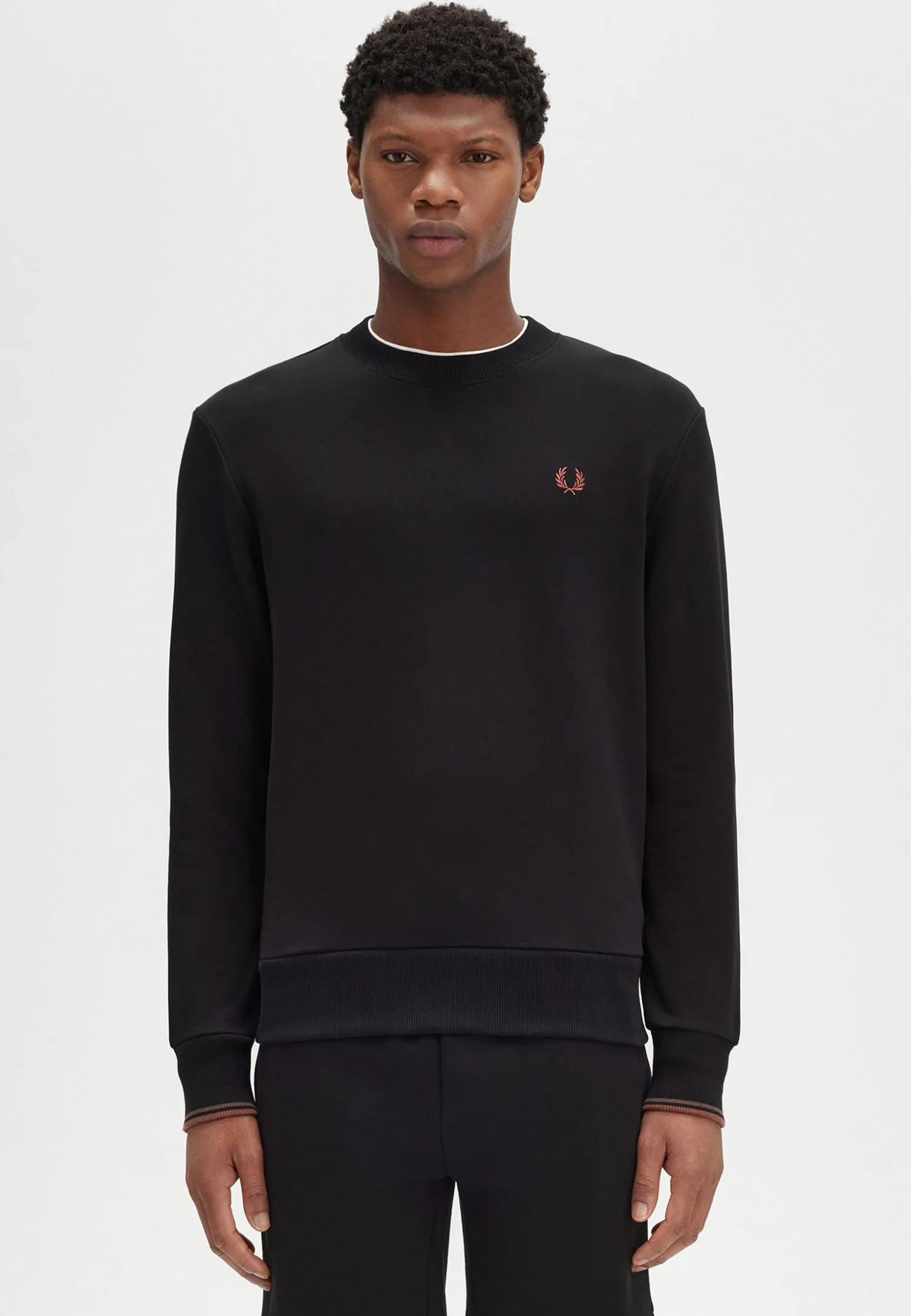 Fred Perry - Crew Neck Black/Whisky Brown - Sweater