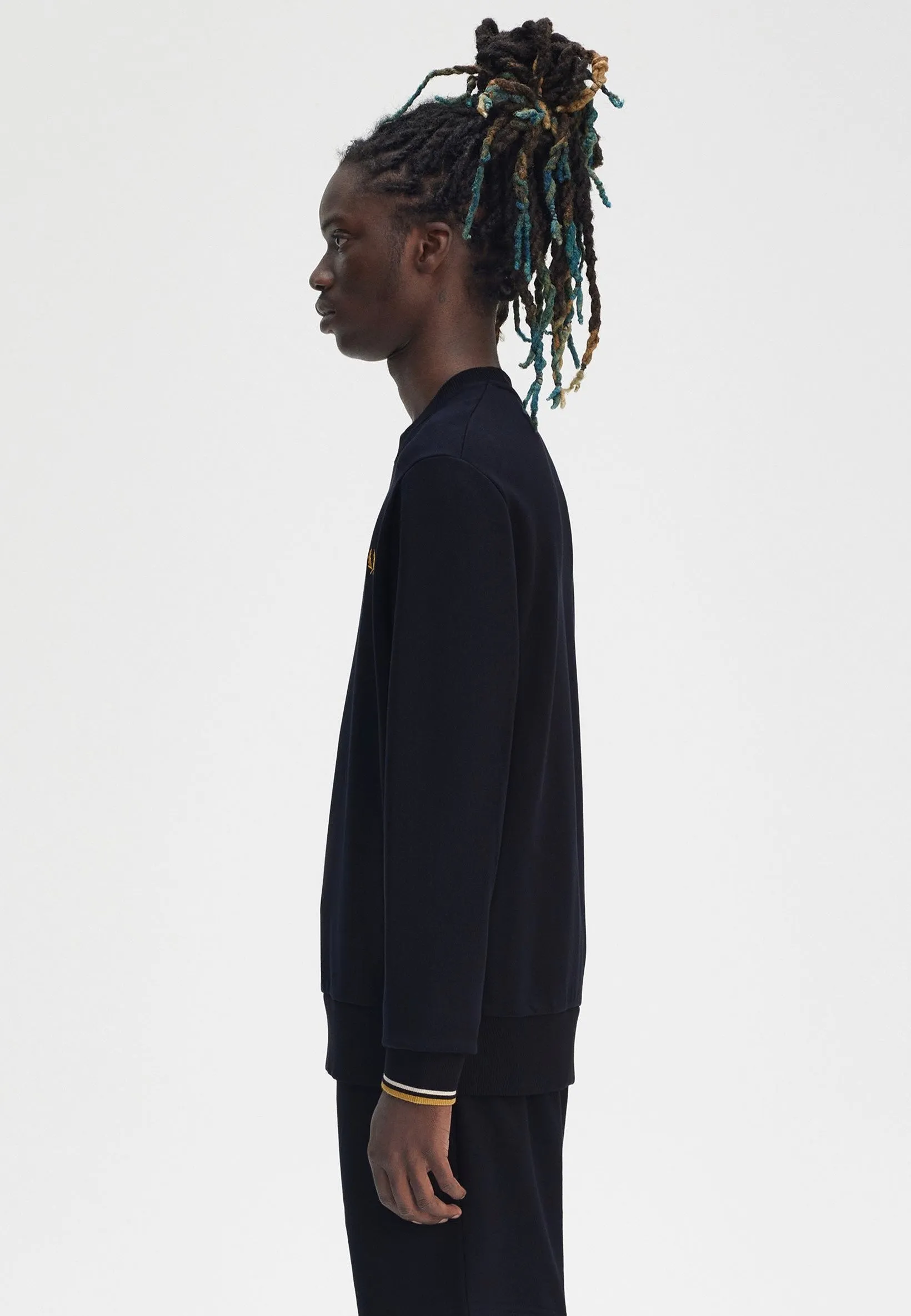 Fred Perry - Crew Neck Navy/Ecru/Honeycomb - Sweater