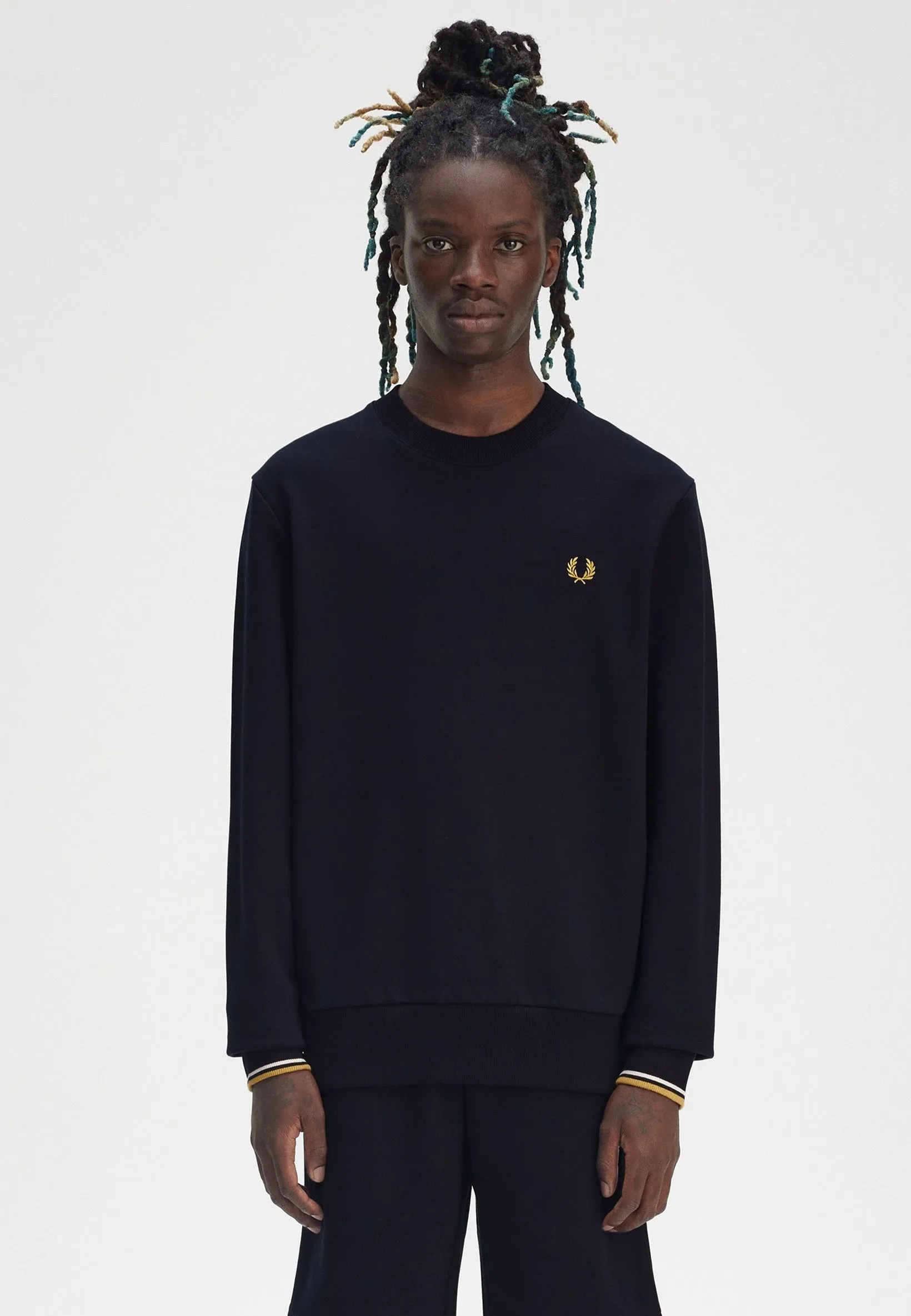 Fred Perry - Crew Neck Navy/Ecru/Honeycomb - Sweater