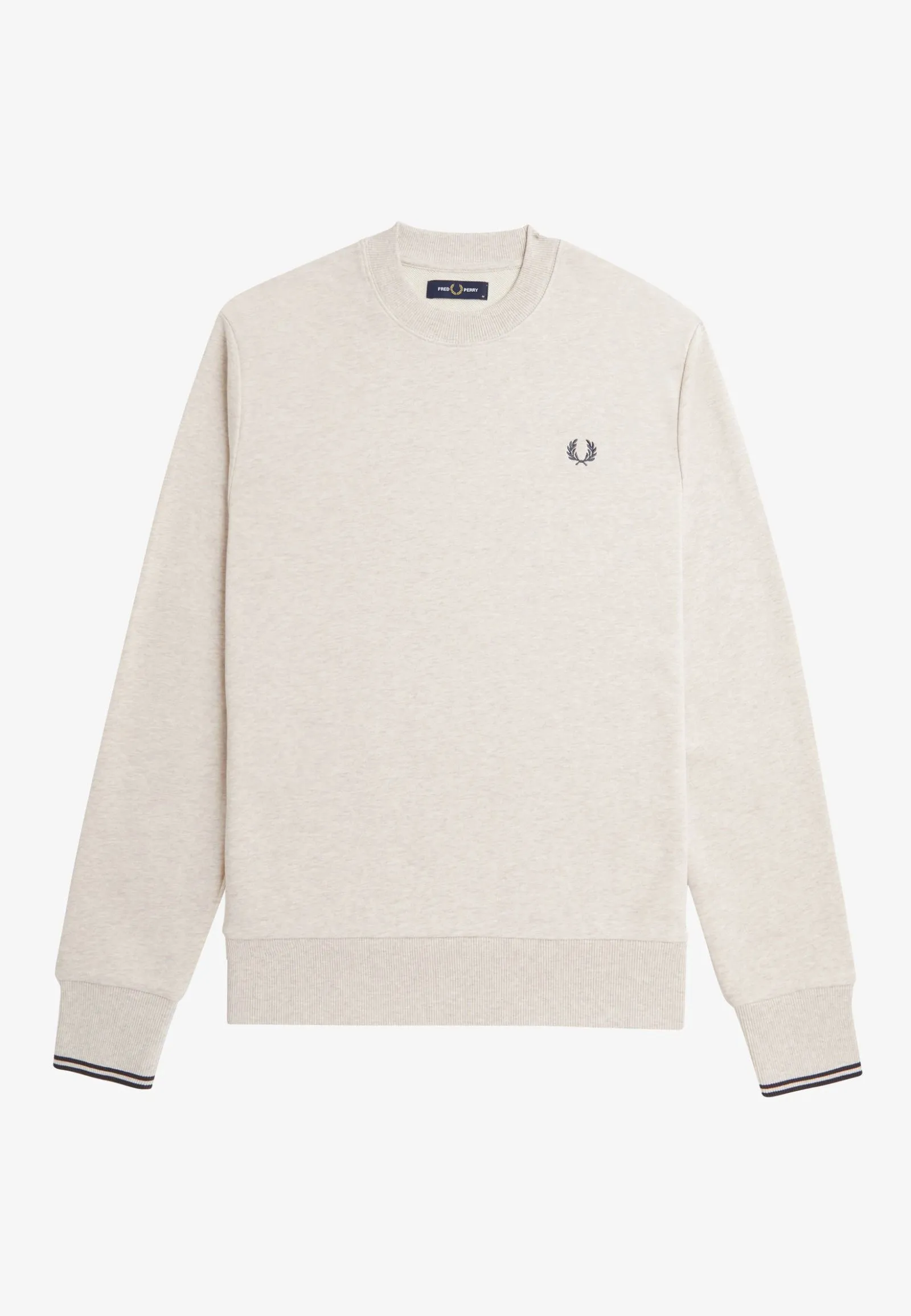 Fred Perry - Crew Neck Porridge Marl/Anchor Grey - Sweater
