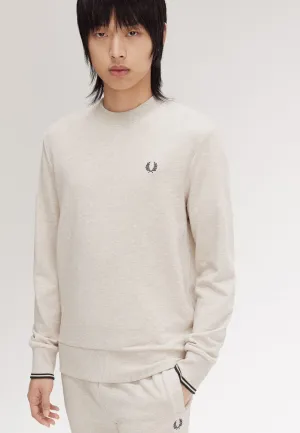 Fred Perry - Crew Neck Porridge Marl/Anchor Grey - Sweater