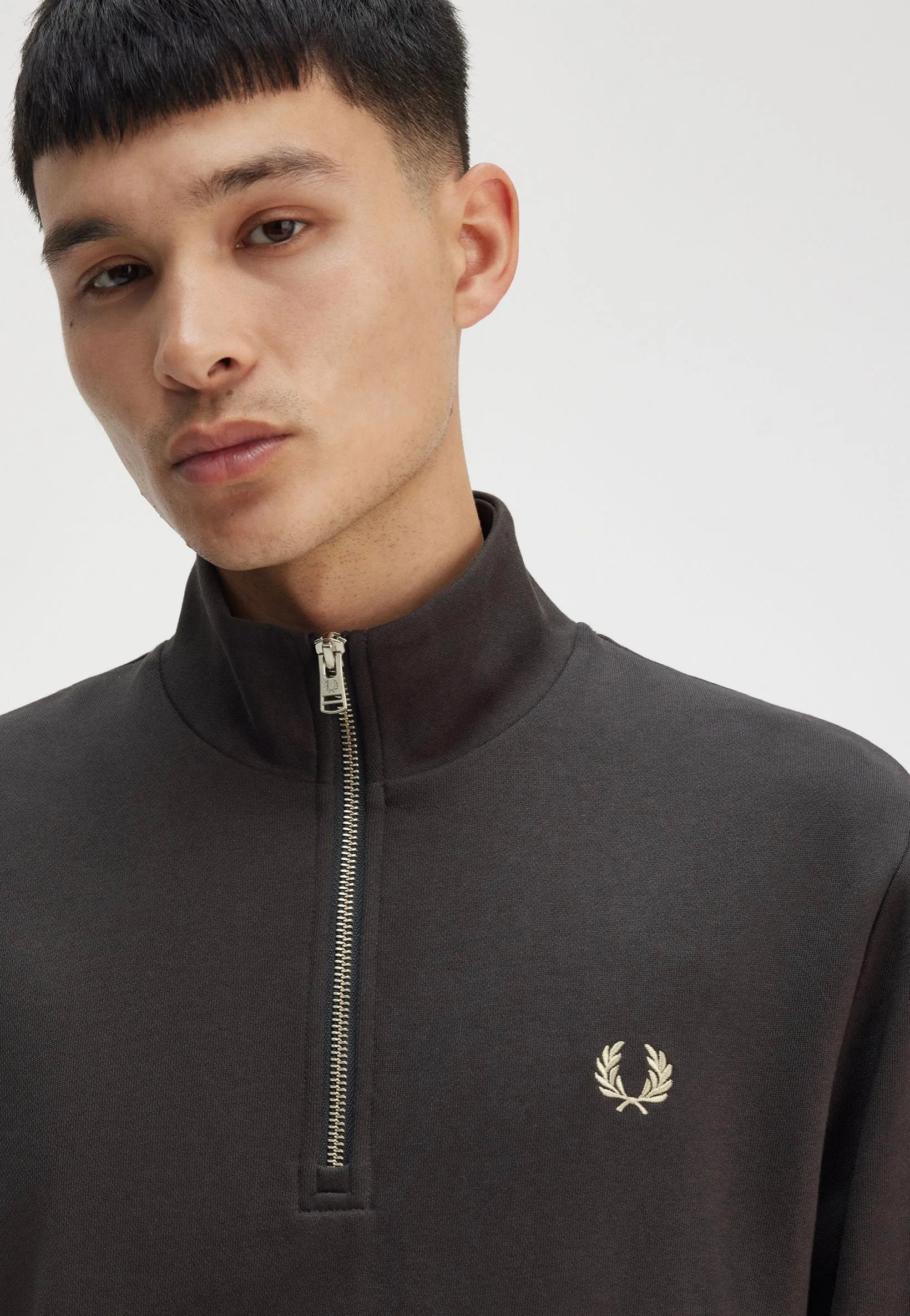 Fred Perry - Half Zip Anchor Grey/Oatmeal - Sweater