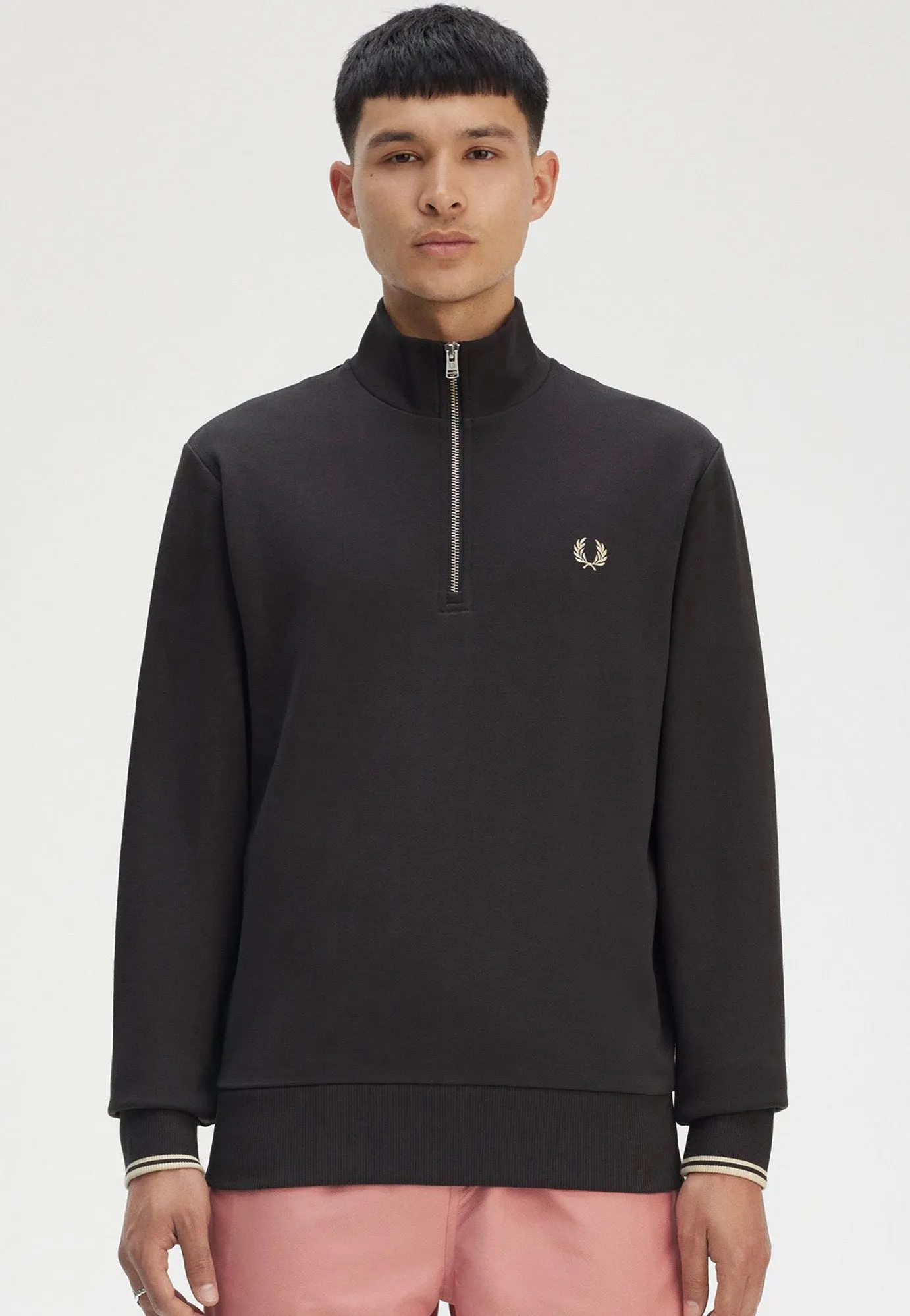 Fred Perry - Half Zip Anchor Grey/Oatmeal - Sweater