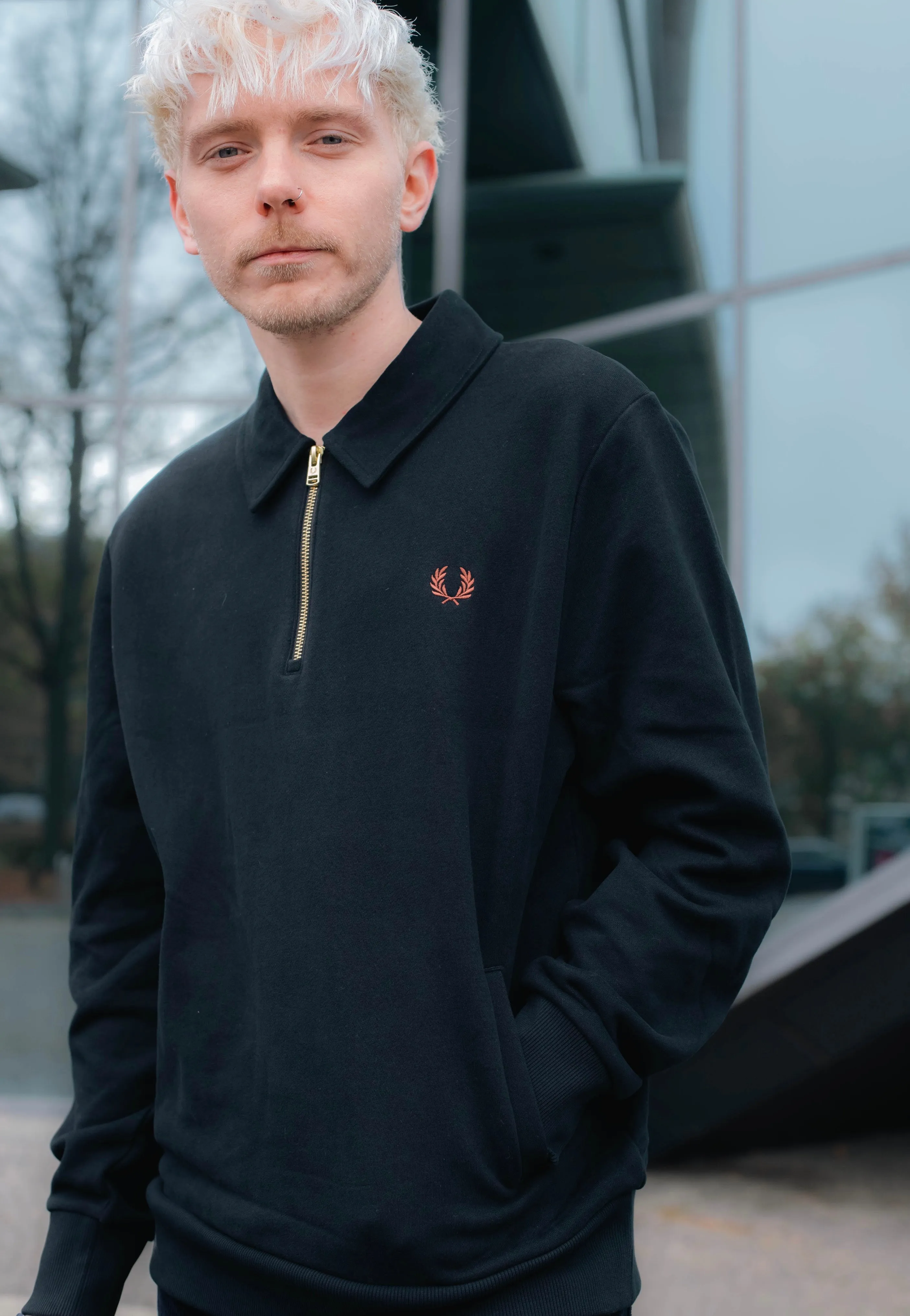 Fred Perry - Half Zip Black - Sweater