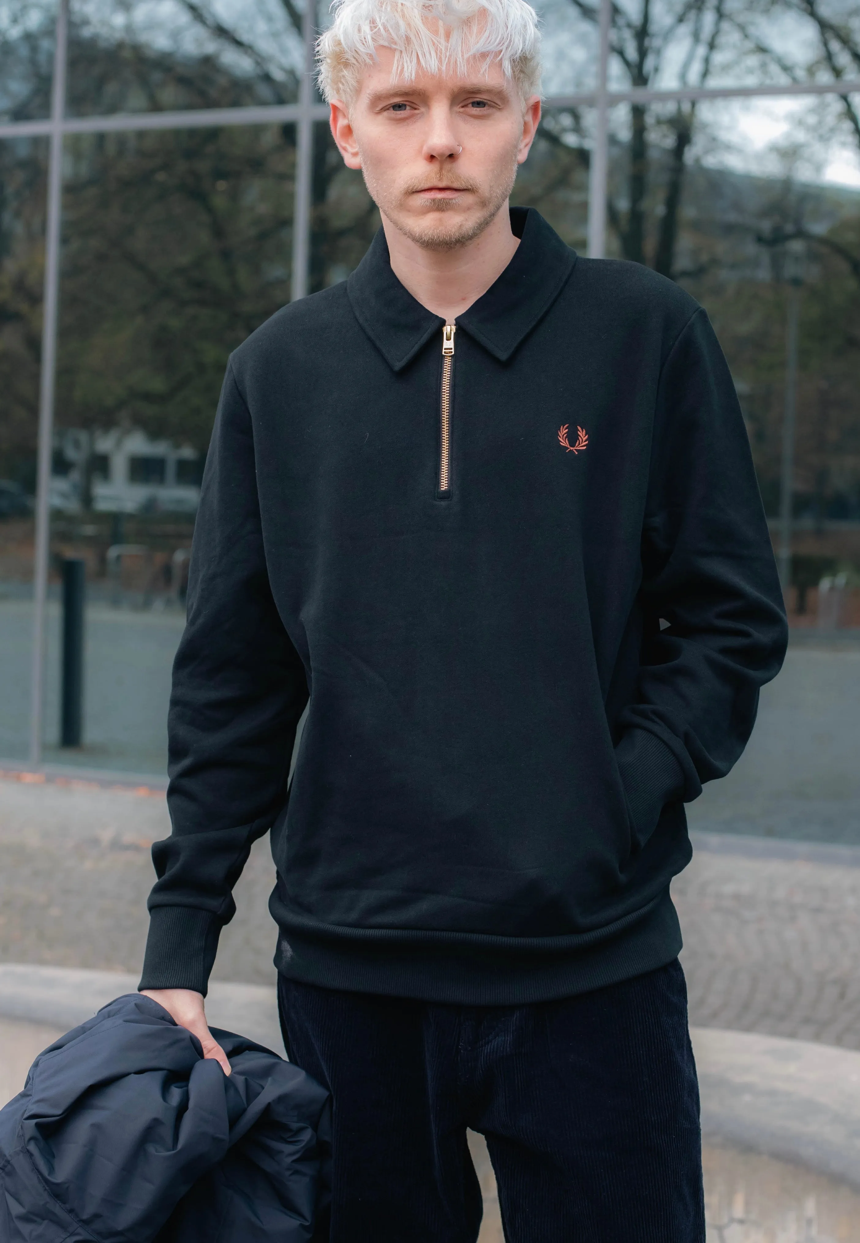 Fred Perry - Half Zip Black - Sweater
