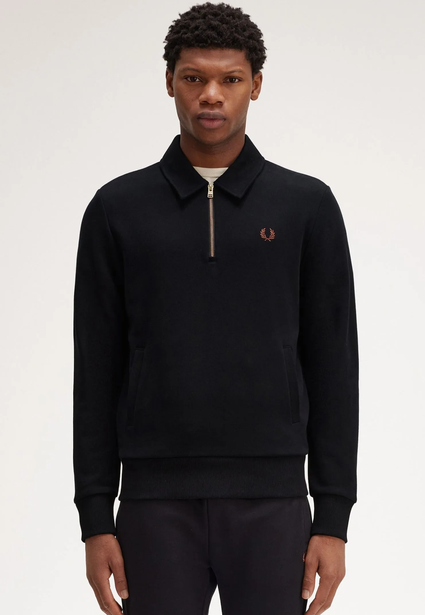 Fred Perry - Half Zip Black - Sweater