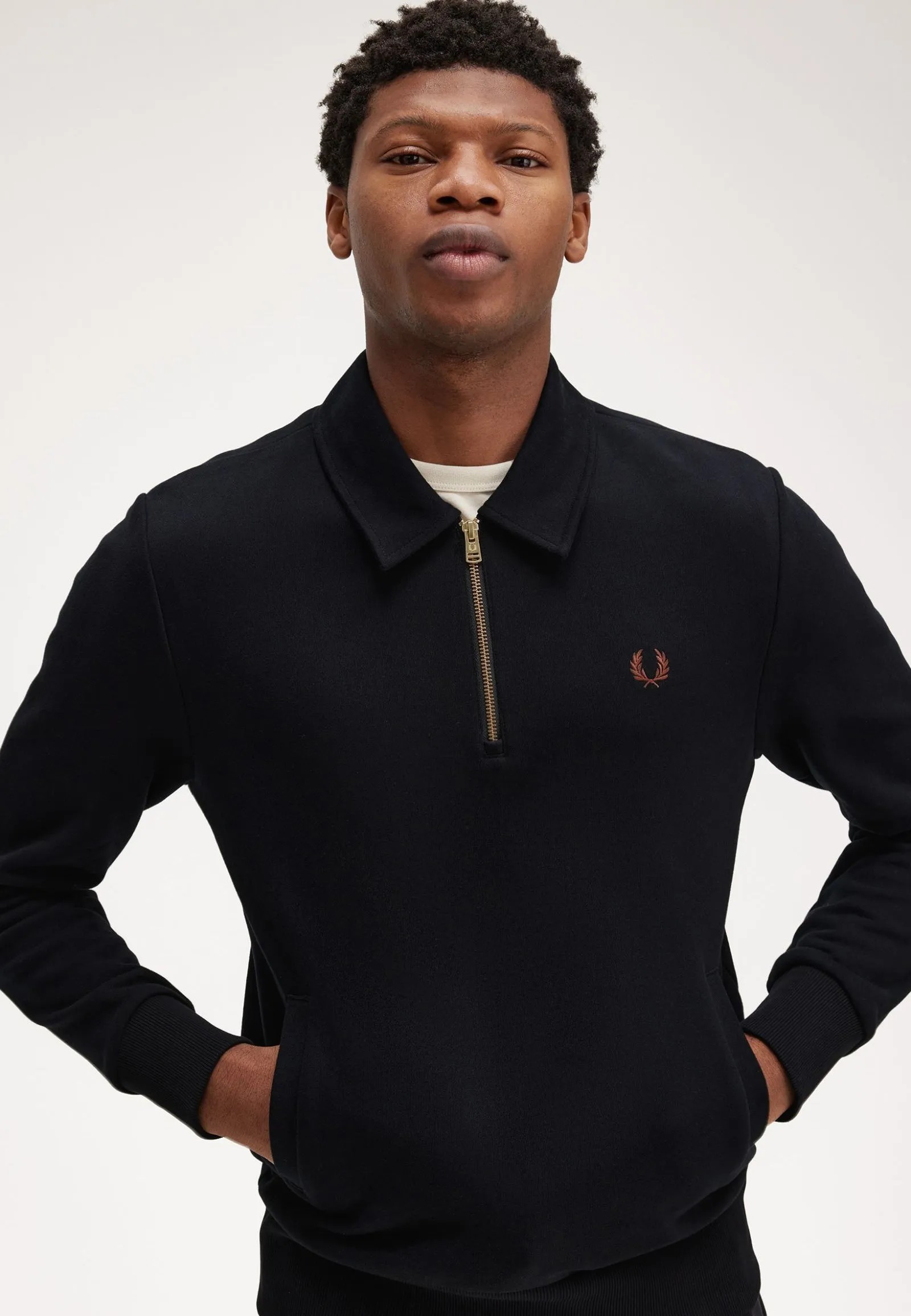 Fred Perry - Half Zip Black - Sweater