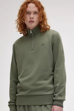 Fred Perry - Half Zip Laurel Wreath Green/Night Green - Sweater