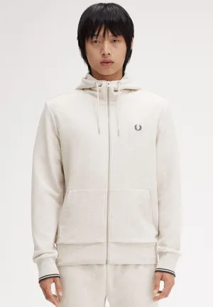 Fred Perry - Hooded Zip Through Porridge Marl/Anchor Grey - Zipper