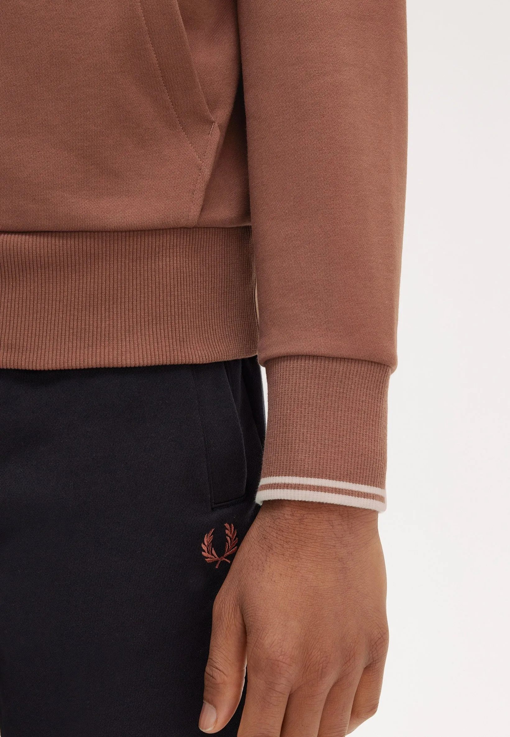 Fred Perry - Tipped Hooded Whisky Brown/Porridge Marl - Hoodie