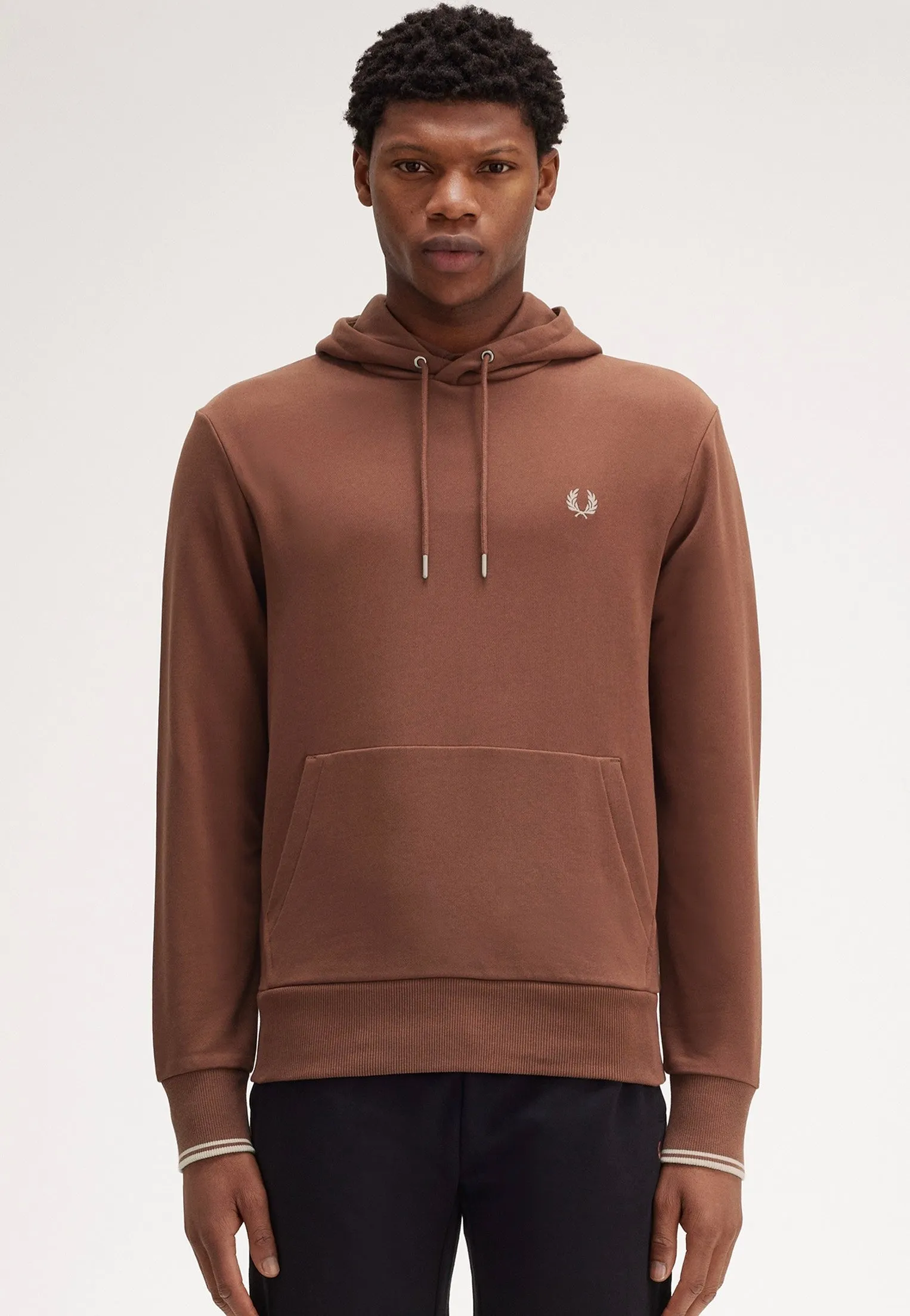 Fred Perry - Tipped Hooded Whisky Brown/Porridge Marl - Hoodie