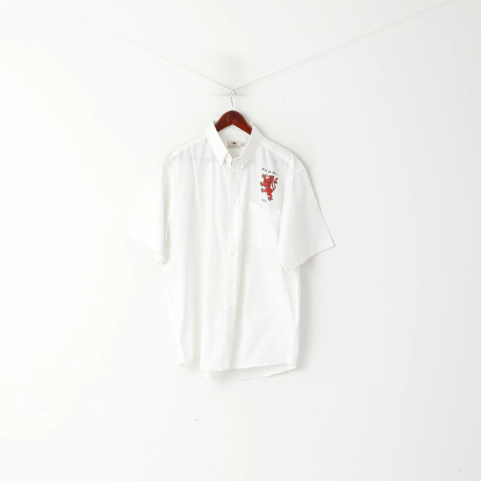 Fruit of the Loom Men L 41/42 Casual Shirt White Cotton Wir in Horst 2012 Top
