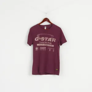G-STAR RAW Men M (S) Shirt Plum Cotton Graphic 1989 Retrospective Range Top