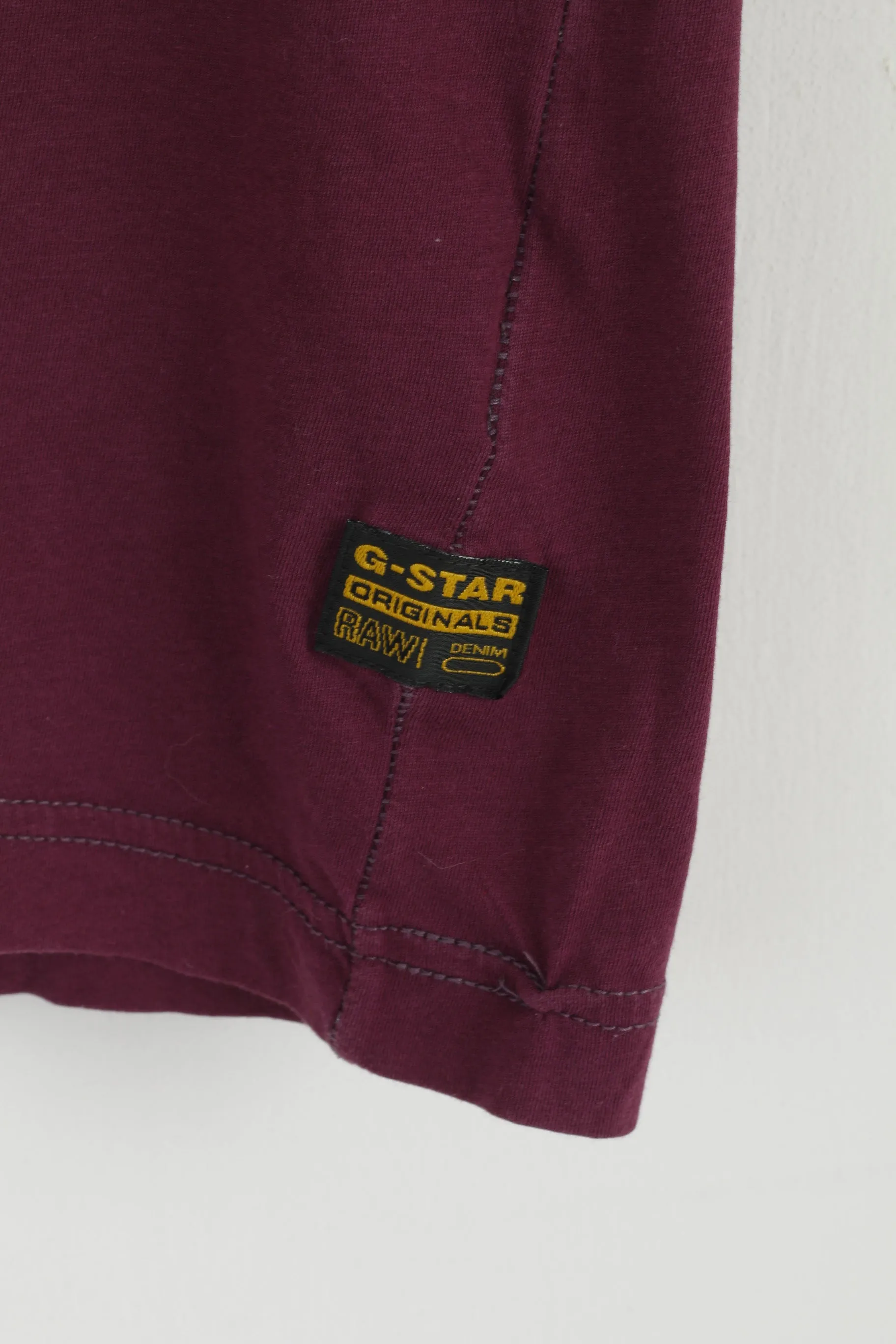 G-STAR RAW Men M (S) Shirt Plum Cotton Graphic 1989 Retrospective Range Top