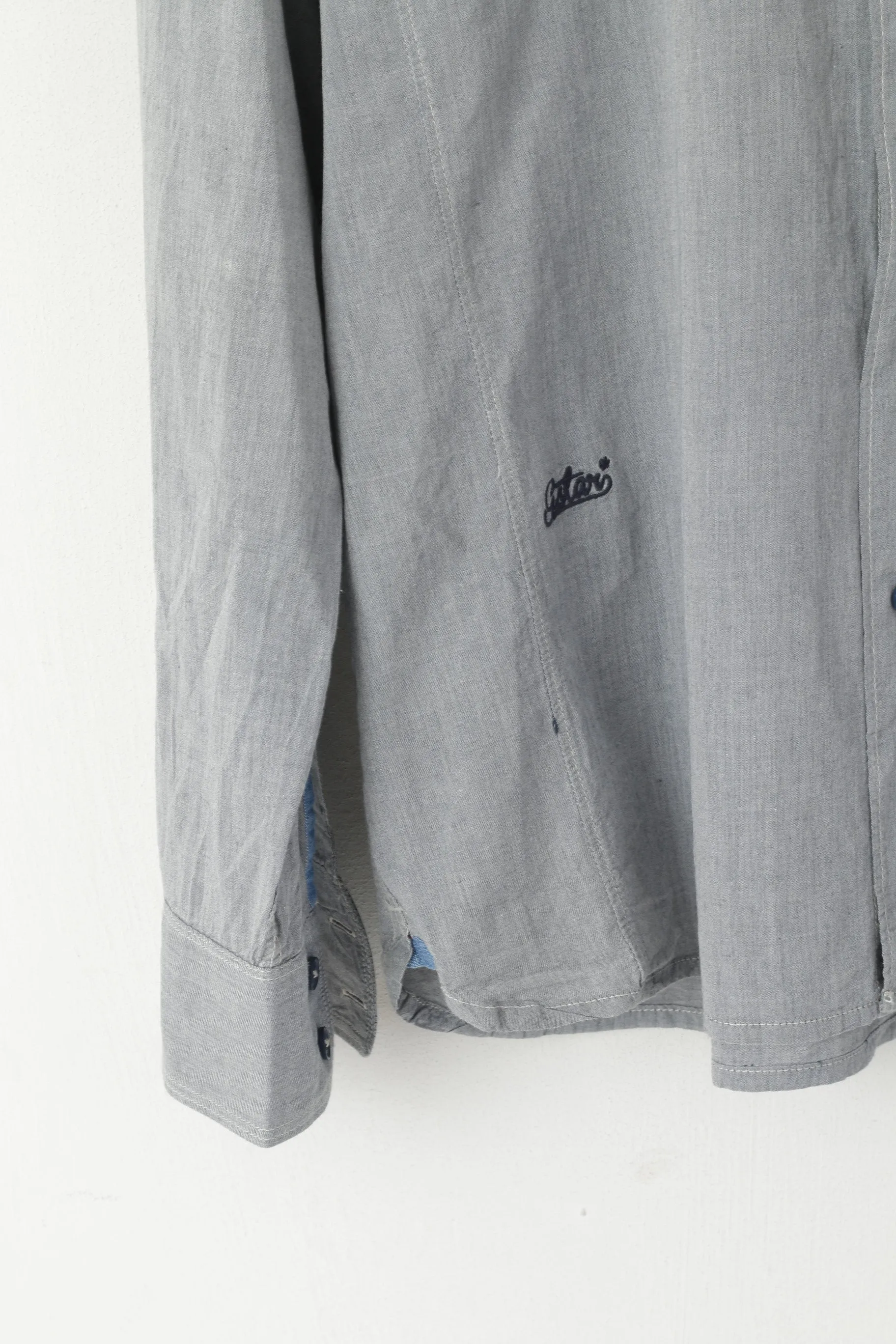 G-Star Raw Men XL (M) Casual Shirt Blue  Cotton Lakewood Long Sleeve Top