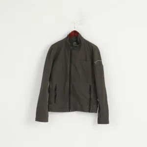 G-Star Raw Women XL Jacket Green Cotton Studs Jkt Military Zip Up Multi Pockets Top