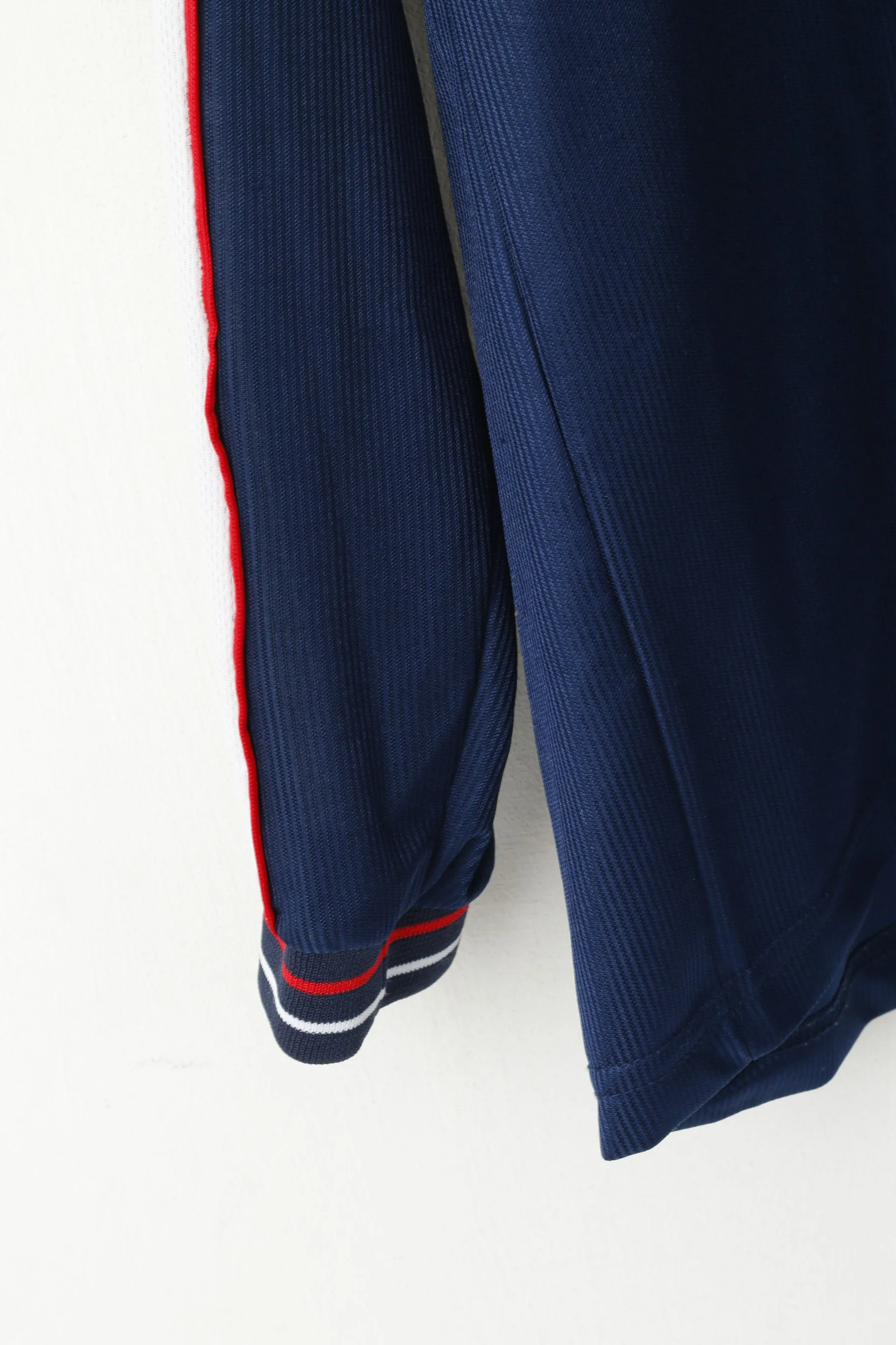 Galex Italian Style Men L Shirt Navy Vintage Sportswear Long Sleeve Jersey V Neck Top